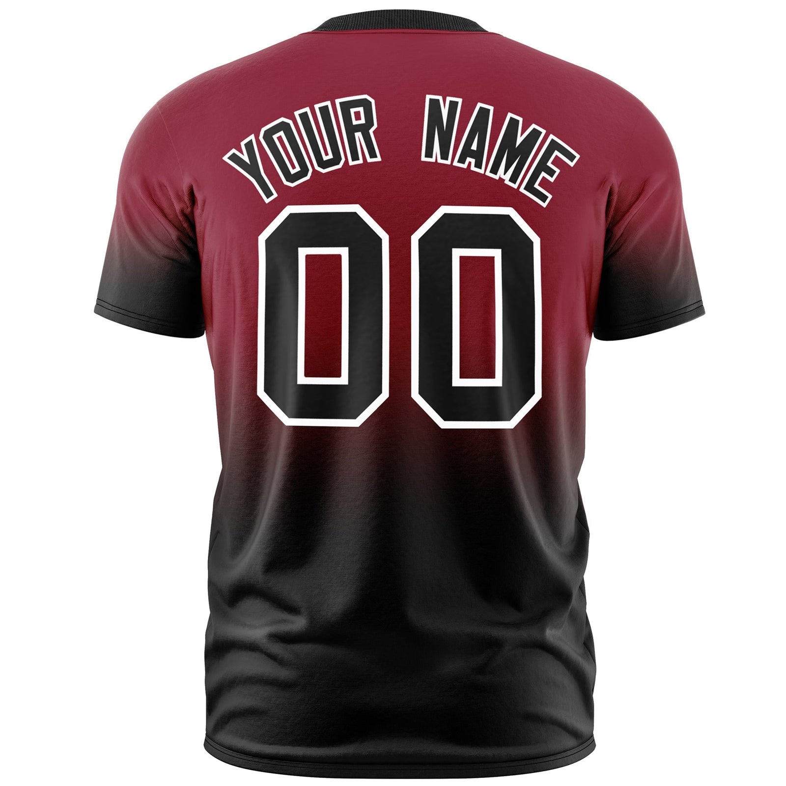 Custom Crimson Black White Gradient Fashion Quick Dry T-shirt| KXKSHOP