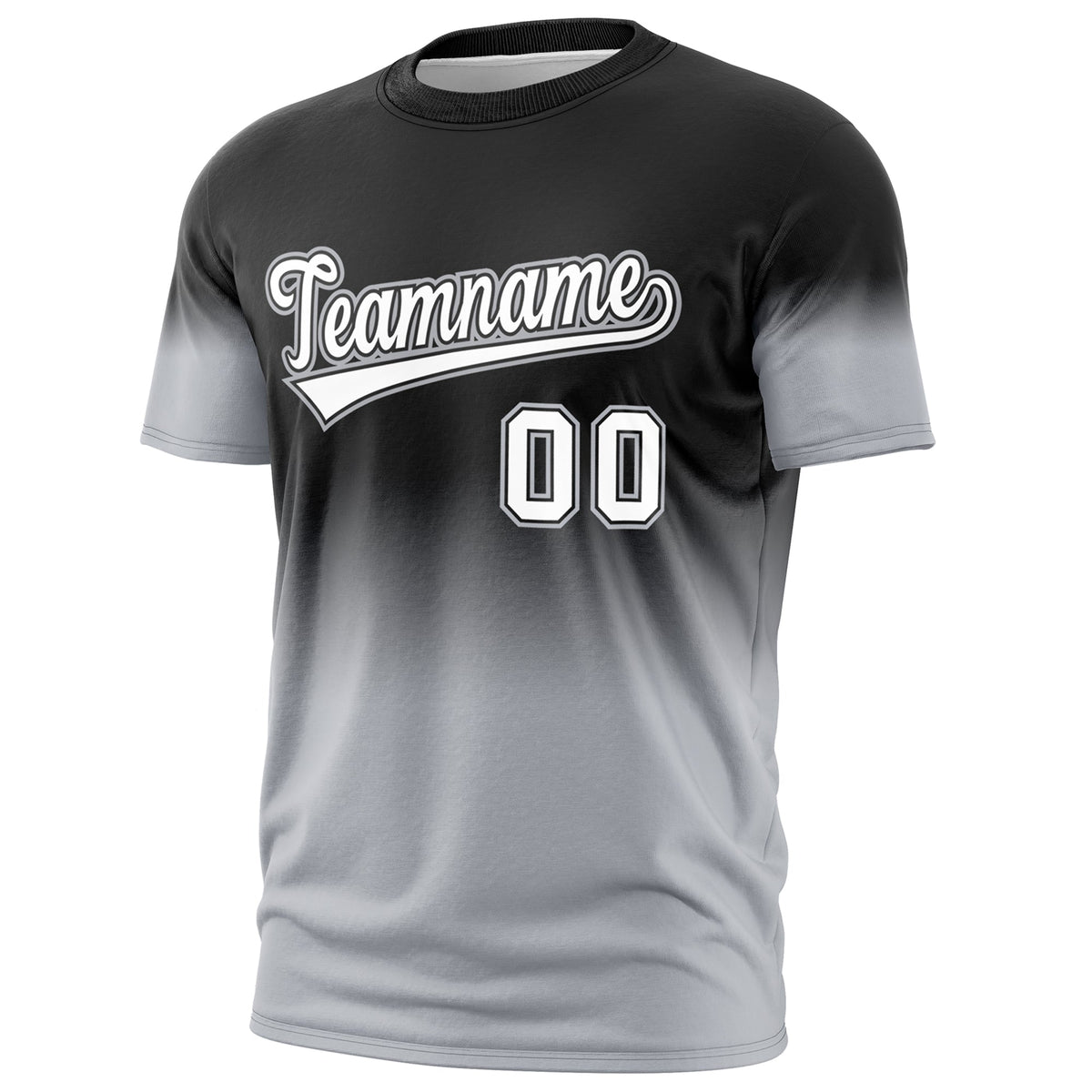 Custom Black White Gray Gradient Fashion Lightweight T-shirt| KXKSHOP