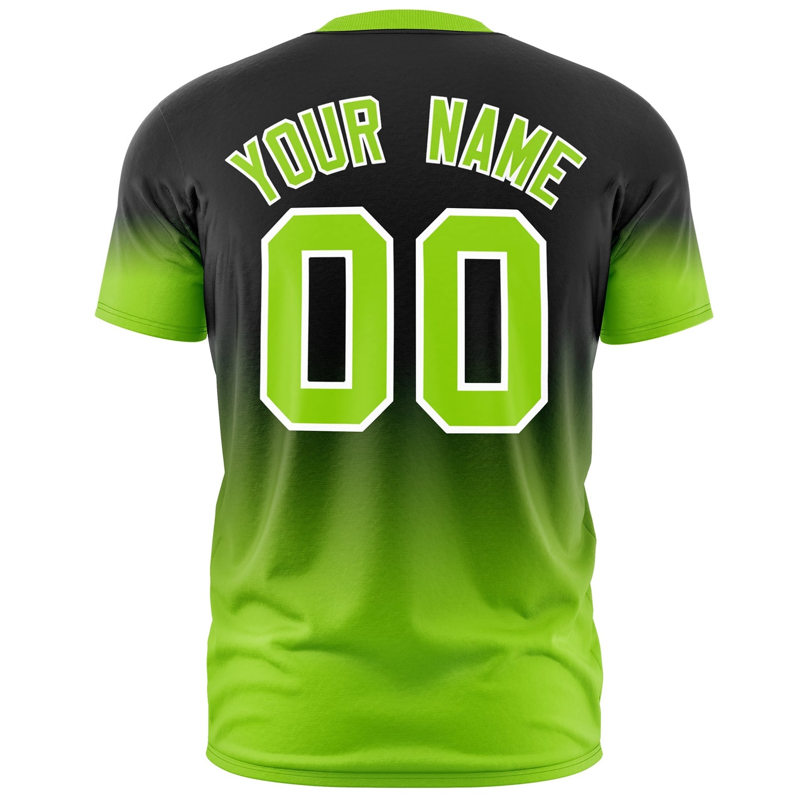 Custom Black Neon Green White Gradient Fashion Lightweight T-shirt| KXKSHOP