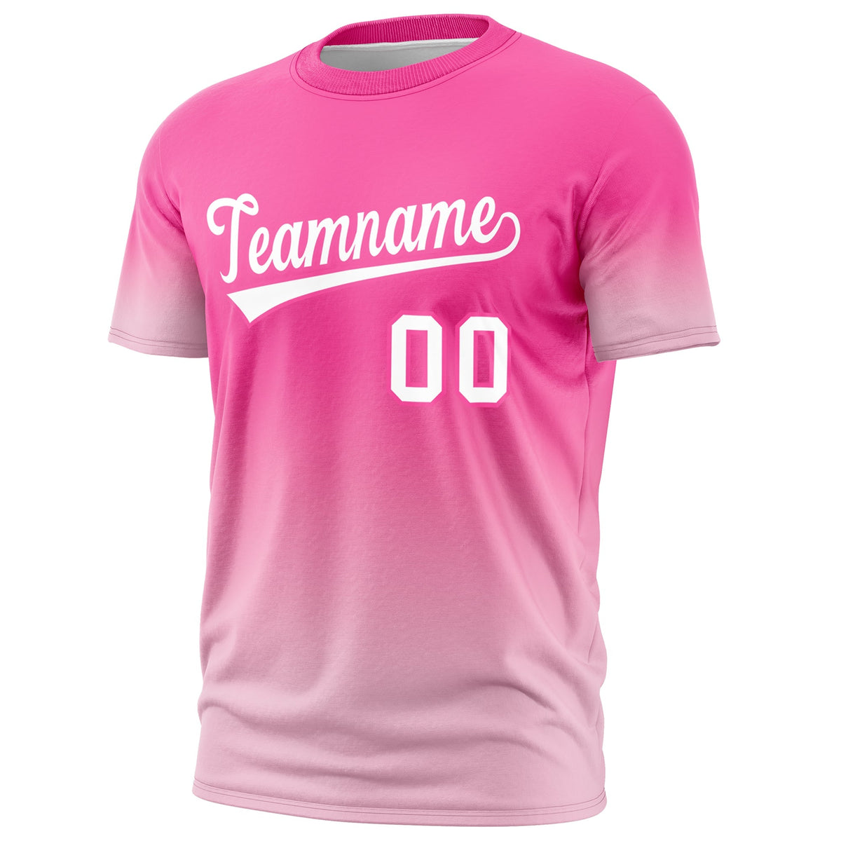 Custom White Pink Gradient Fashion Lightweight T-shirt| KXKSHOP