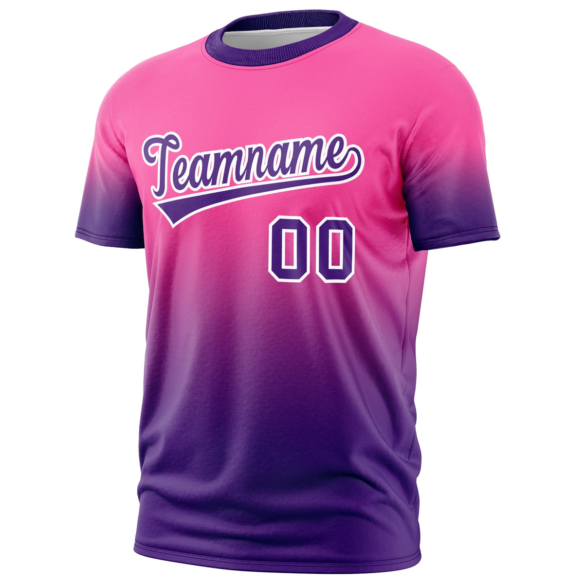 Custom Pink Purple White Gradient Fashion Quick Dry T-shirt| KXKSHOP