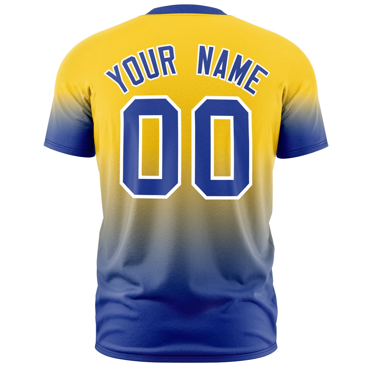 Custom Gold Royal Blue White Gradient Fashion Quick Dry T-shirt| KXKSHOP