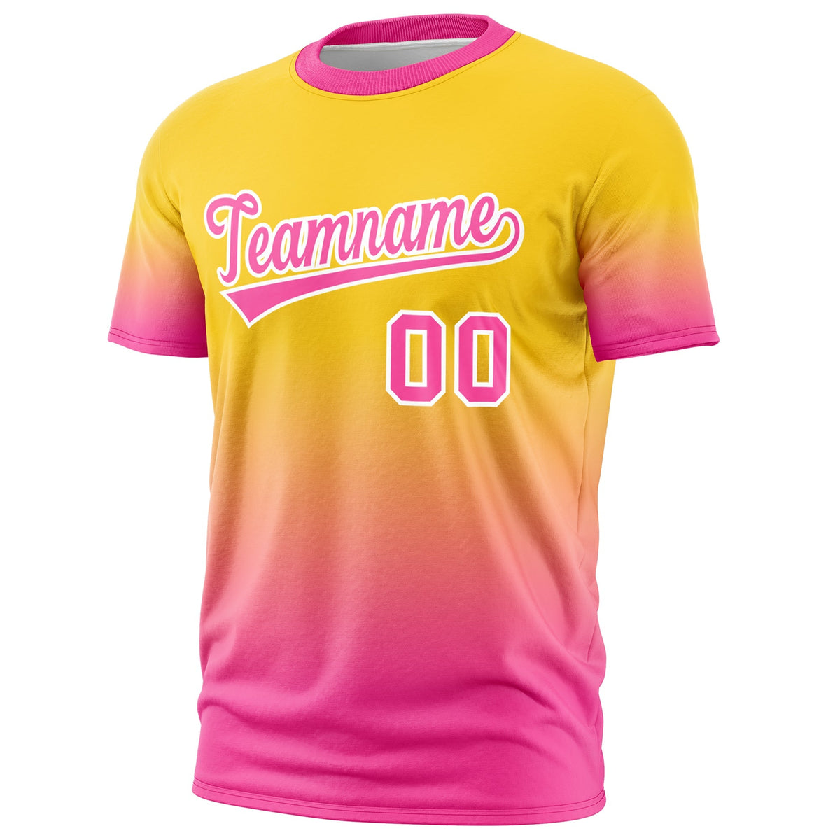 Custom Gold Pink White Gradient Fashion Quick Dry T-shirt| KXKSHOP