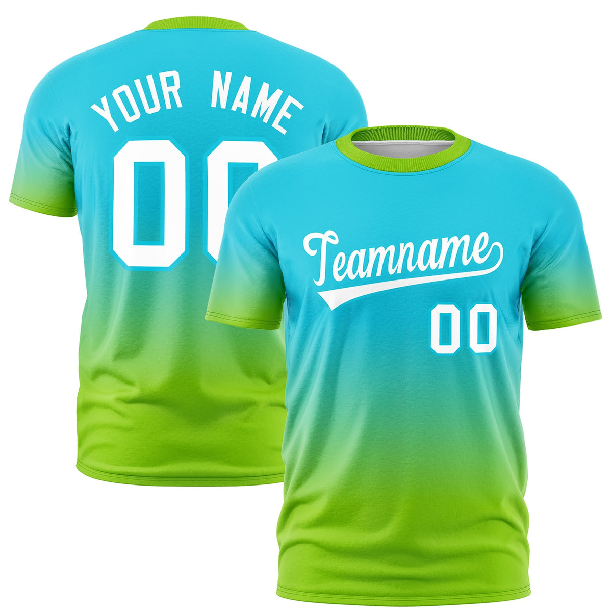 Custom Sky Blue White Gradient Fashion Quick Dry T-shirt| KXKSHOP