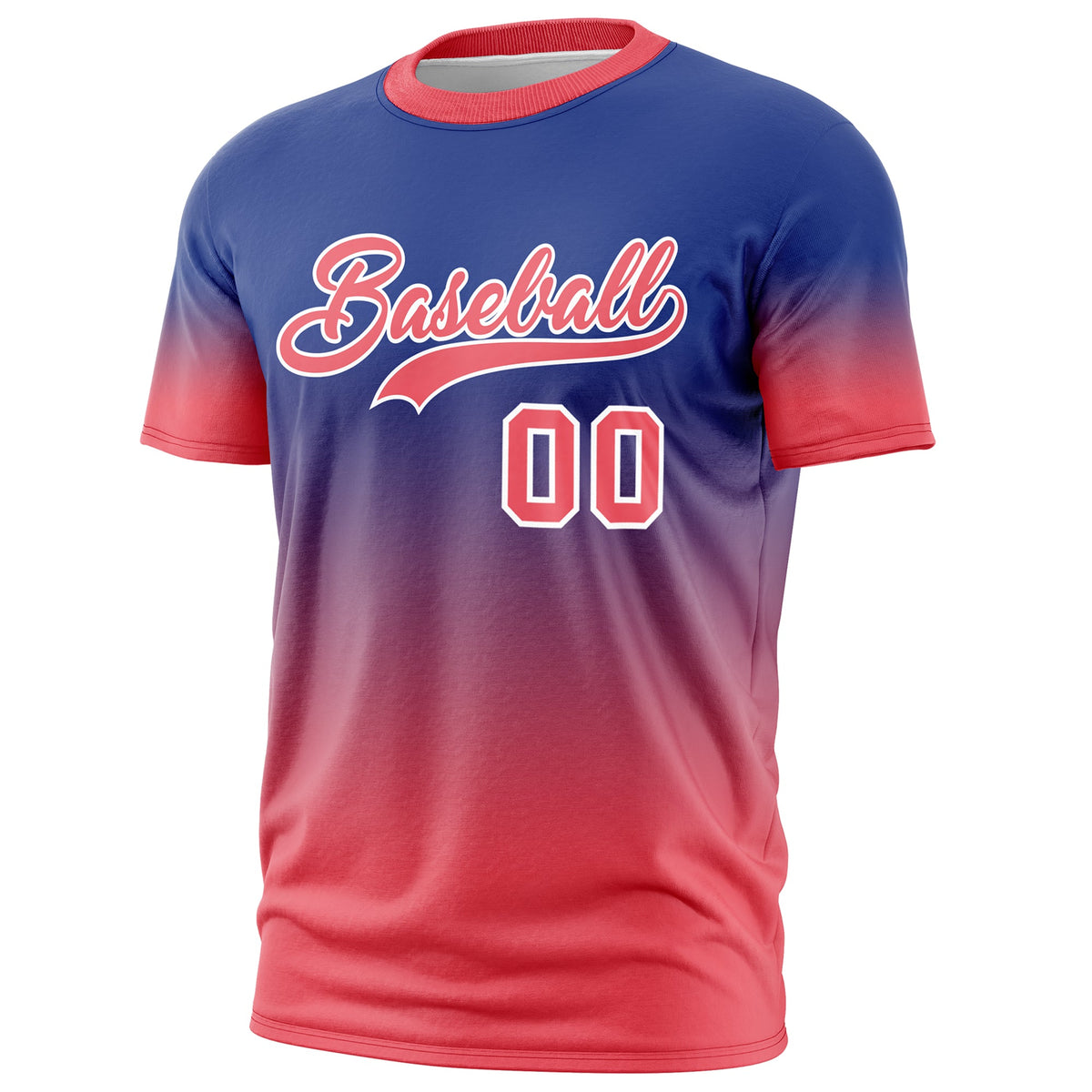 Custom Royal Blue White Gradient Fashion Quick Dry T-shirt| KXKSHOP