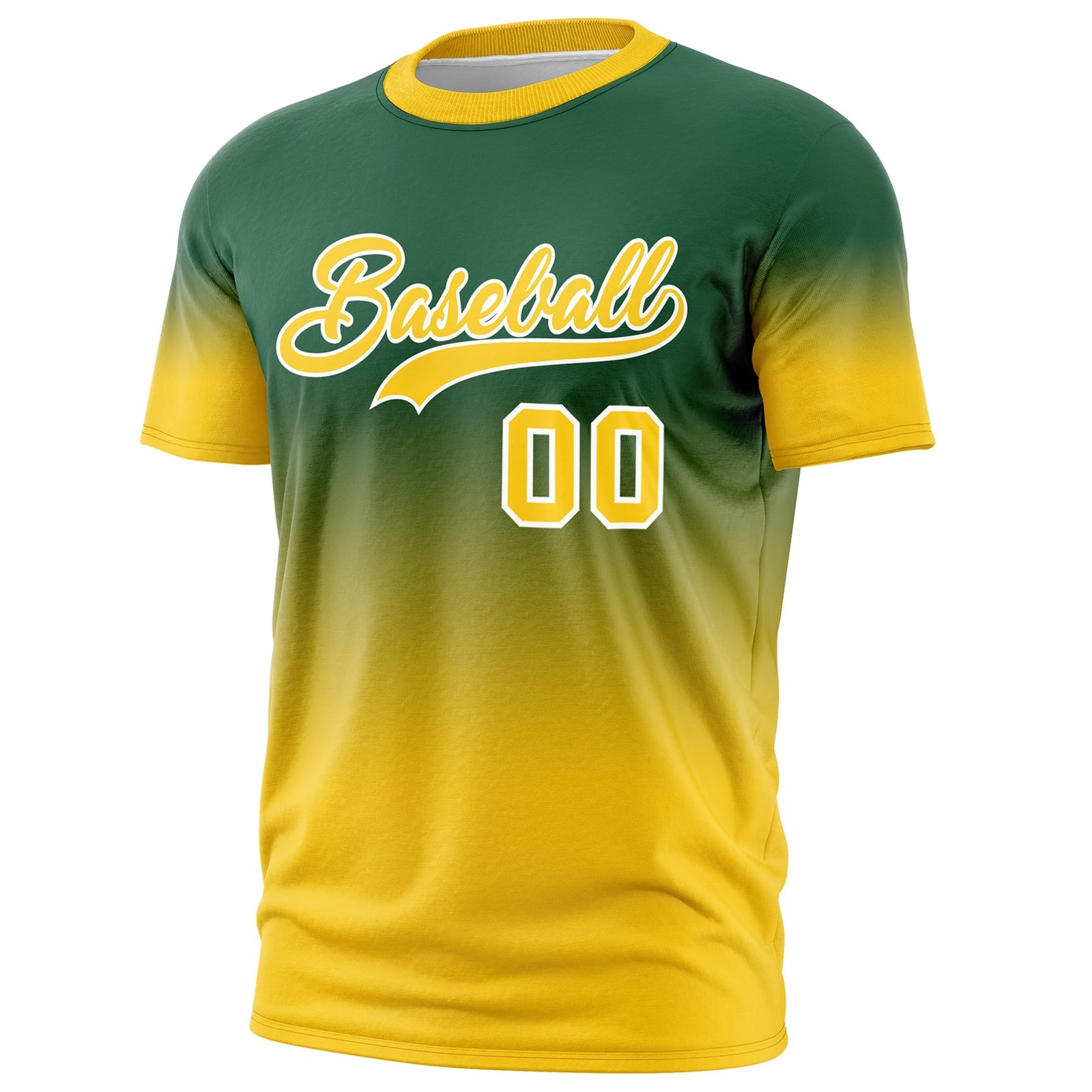 Custom Green Gold White Gradient Fashion Quick Dry T-shirt| KXKSHOP