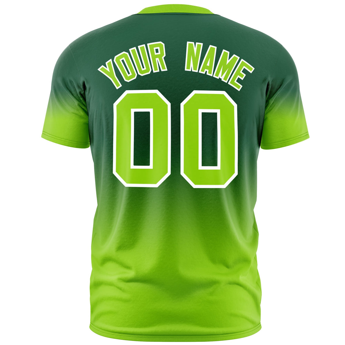 Custom Green Neon Green White Gradient Fashion Lightweight T-shirt| KXKSHOP