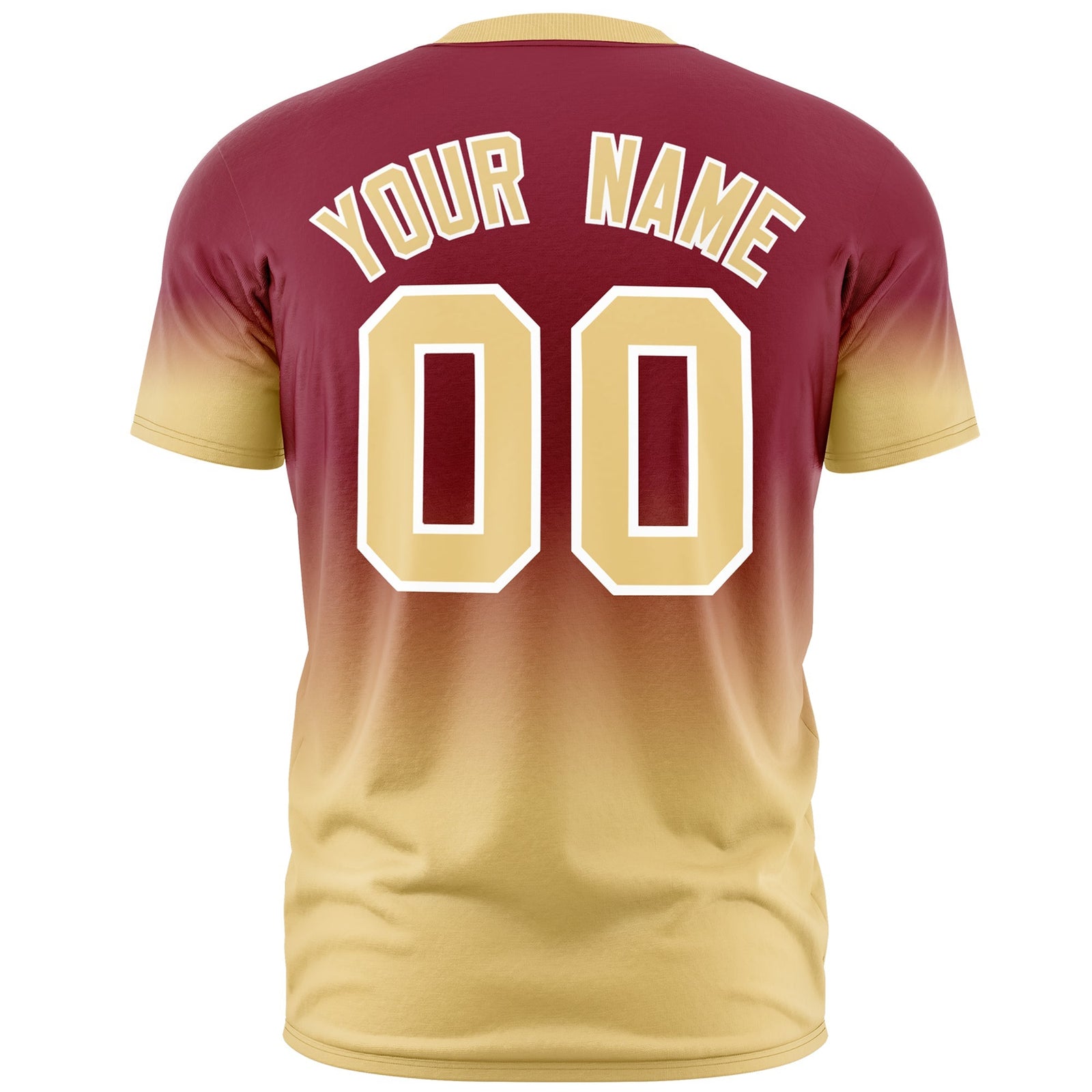 Custom Crimson Khaki White Gradient Fashion Quick Dry T-shirt| KXKSHOP