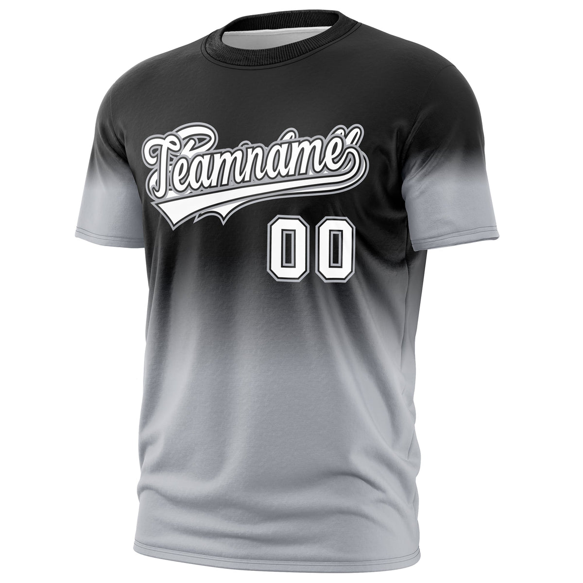 Custom Black White Gray Gradient Fashion Lightweight T-shirt| KXKSHOP