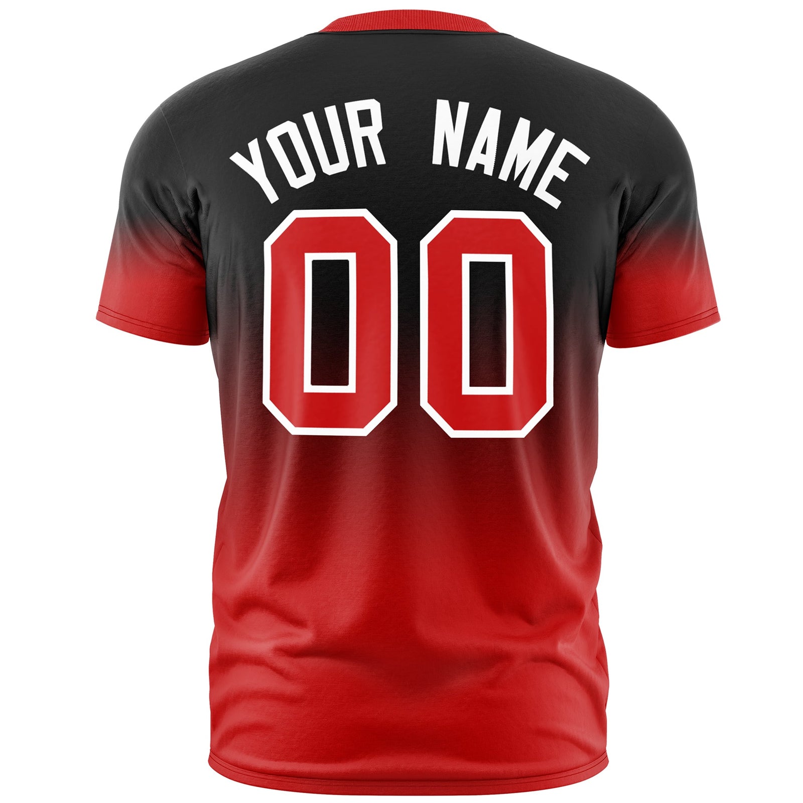 Custom Black Red White Gradient Fashion Quick Dry T-shirt| KXKSHOP