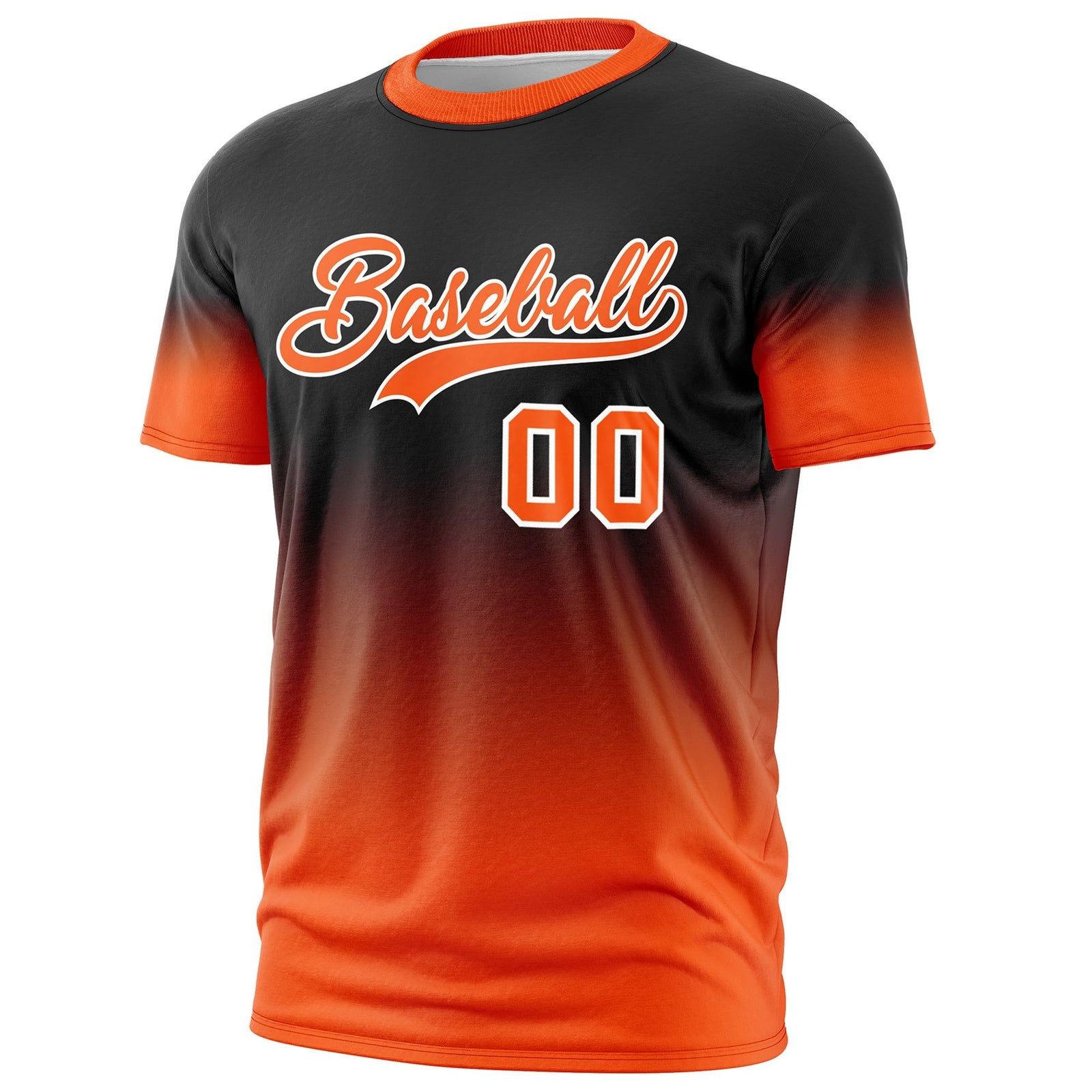 Custom Black Orange White Gradient Fashion Lightweight T-shirt| KXKSHOP