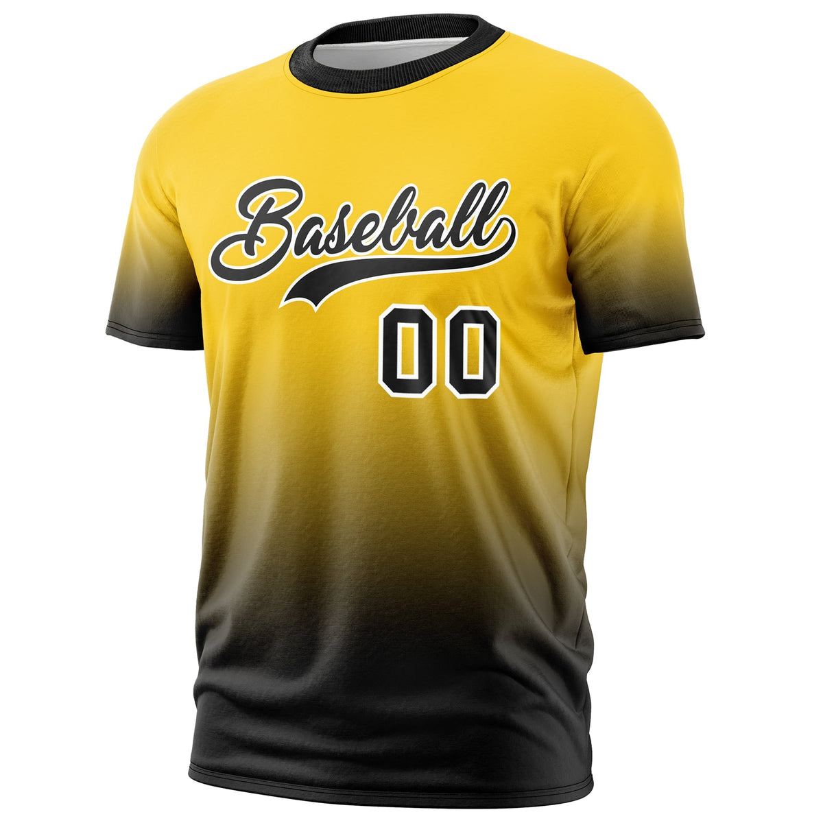 Custom Gold Black White Gradient Fashion Quick Dry T-shirt| KXKSHOP