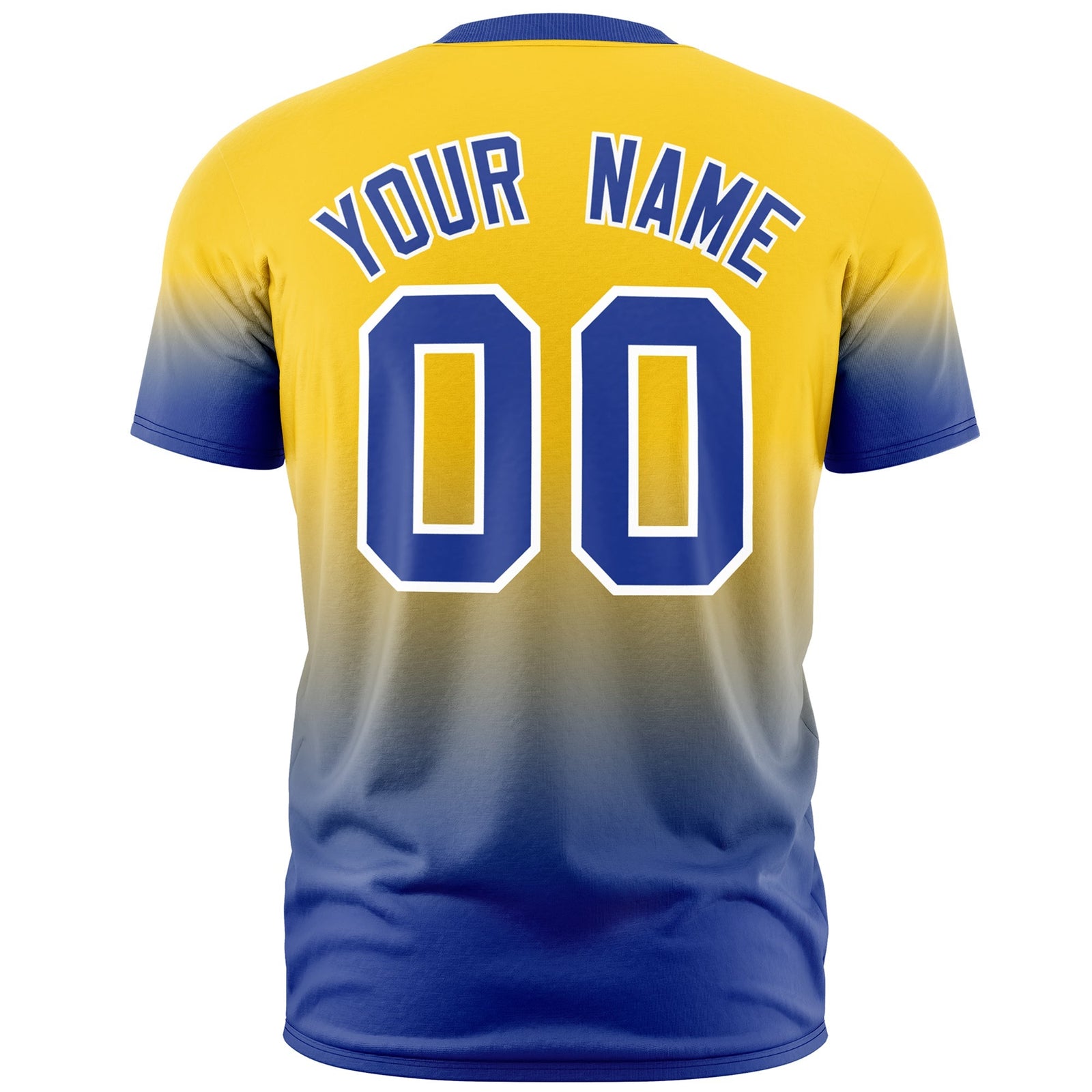 Custom Gold Royal Blue White Gradient Fashion Quick Dry T-shirt| KXKSHOP