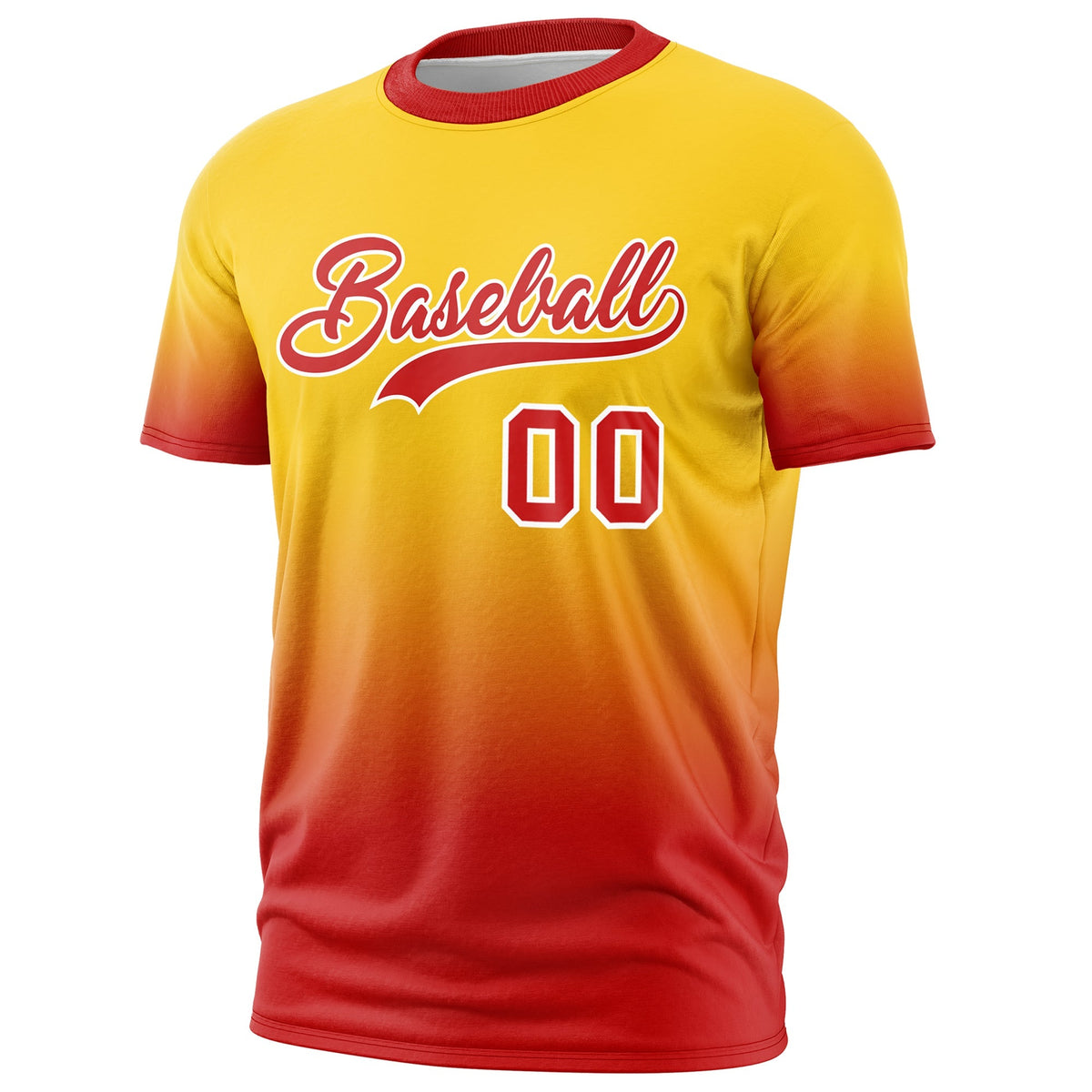 Custom Gold Red White Gradient Fashion Lightweight T-shirt| KXKSHOP