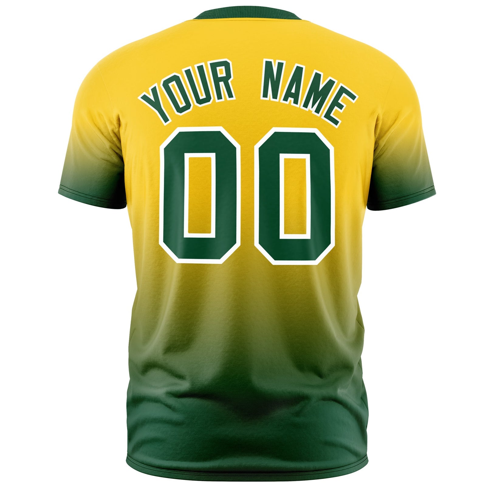 Custom Gold Green White Gradient Fashion Quick Dry T-shirt| KXKSHOP