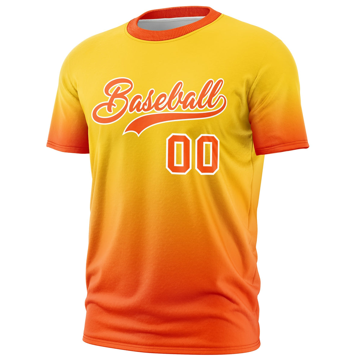 Custom Gold Orange White Gradient Fashion Lightweight T-shirt| KXKSHOP