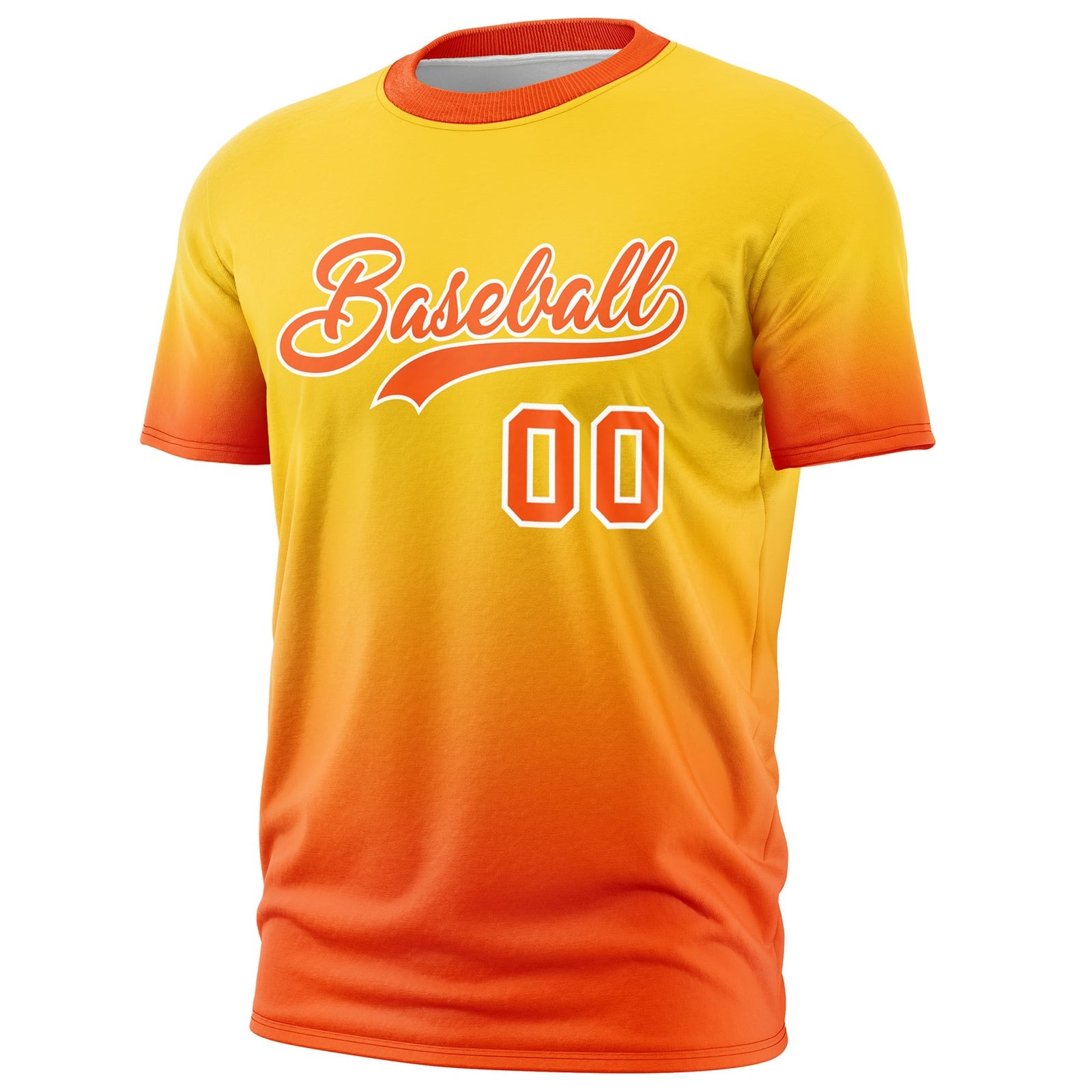 Custom Gold Orange White Gradient Fashion Lightweight T-shirt| KXKSHOP