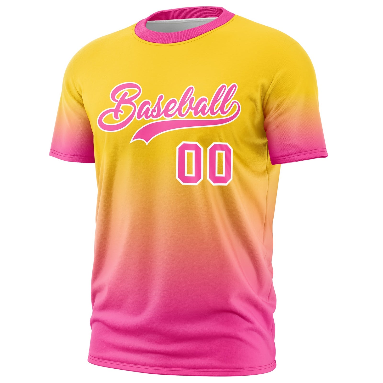 Custom Gold Pink White Gradient Fashion Quick Dry T-shirt| KXKSHOP