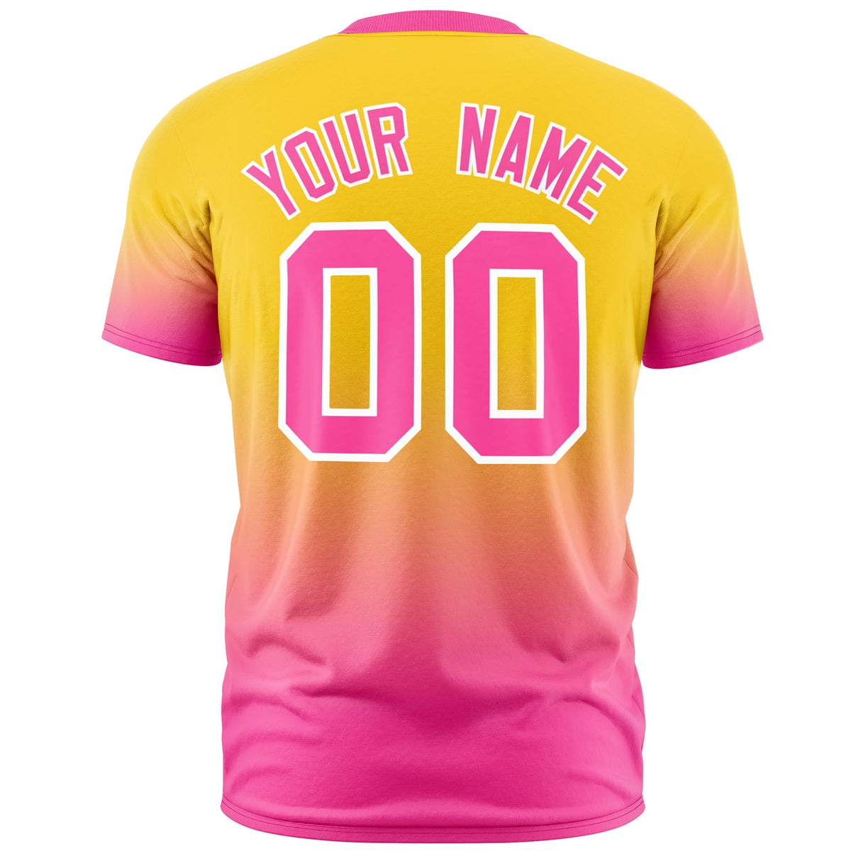 Custom Gold Pink White Gradient Fashion Quick Dry T-shirt| KXKSHOP