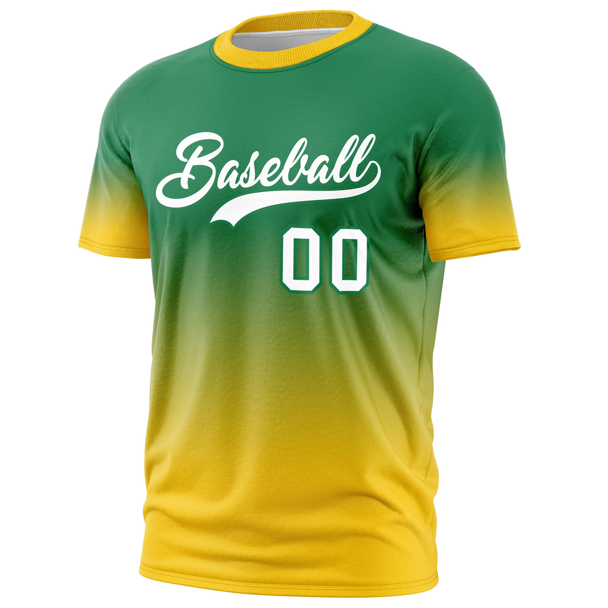 Custom Kelly Green White Gradient Fashion Quick Dry T-shirt| KXKSHOP