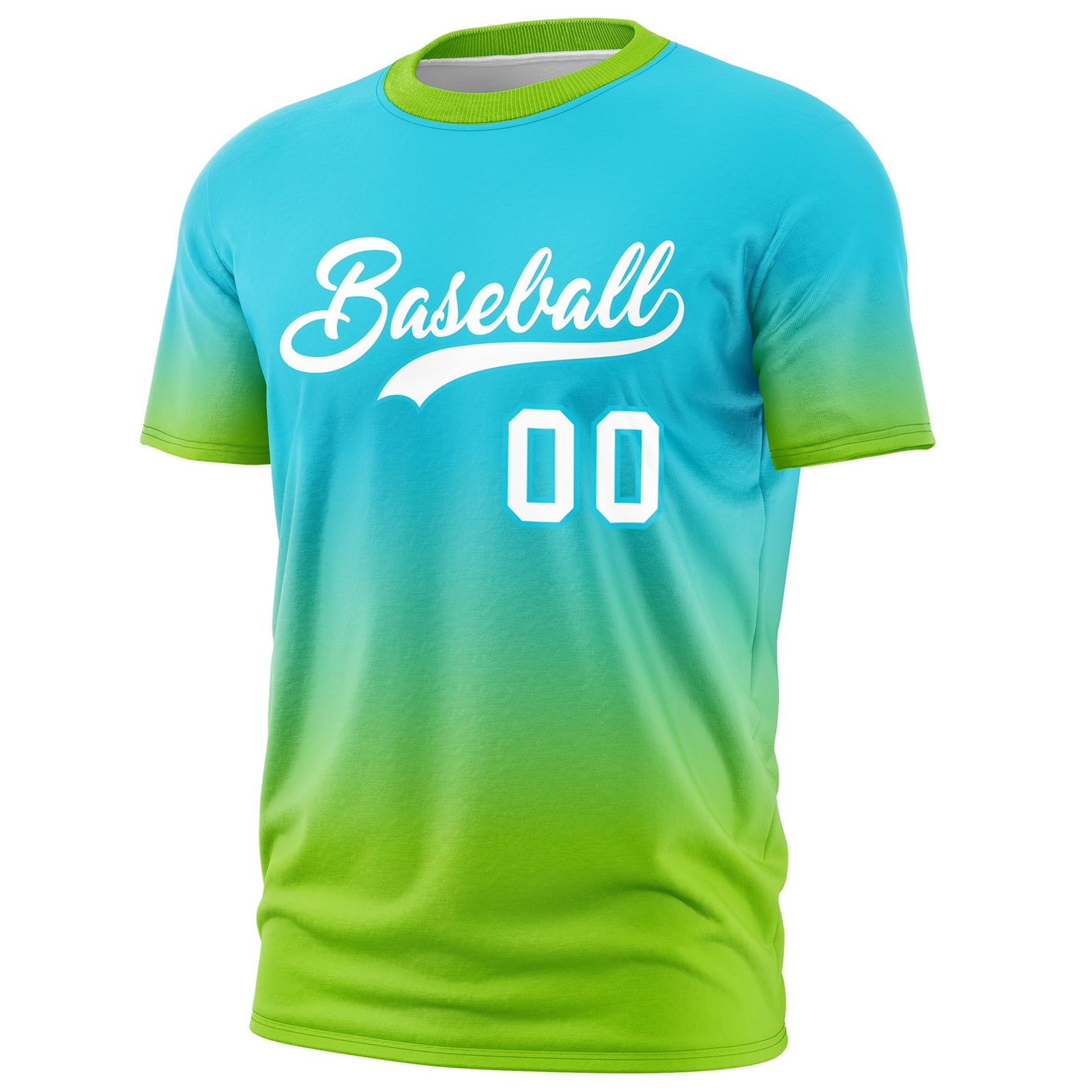 Custom Sky Blue White Gradient Fashion Quick Dry T-shirt| KXKSHOP