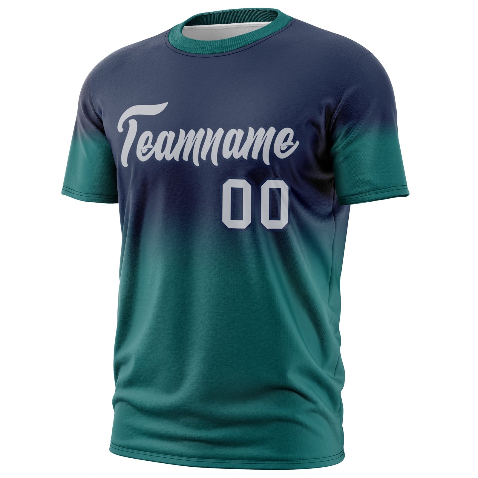 Custom Navy Gray Gradient Fashion Quick Dry T-shirt| KXKSHOP