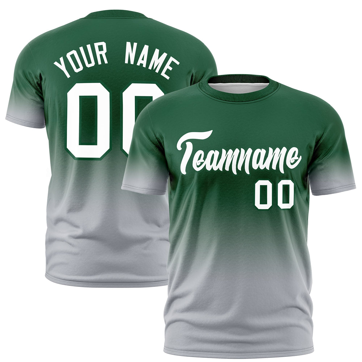 Custom Green White Gradient Fashion Quick Dry T-shirt| KXKSHOP