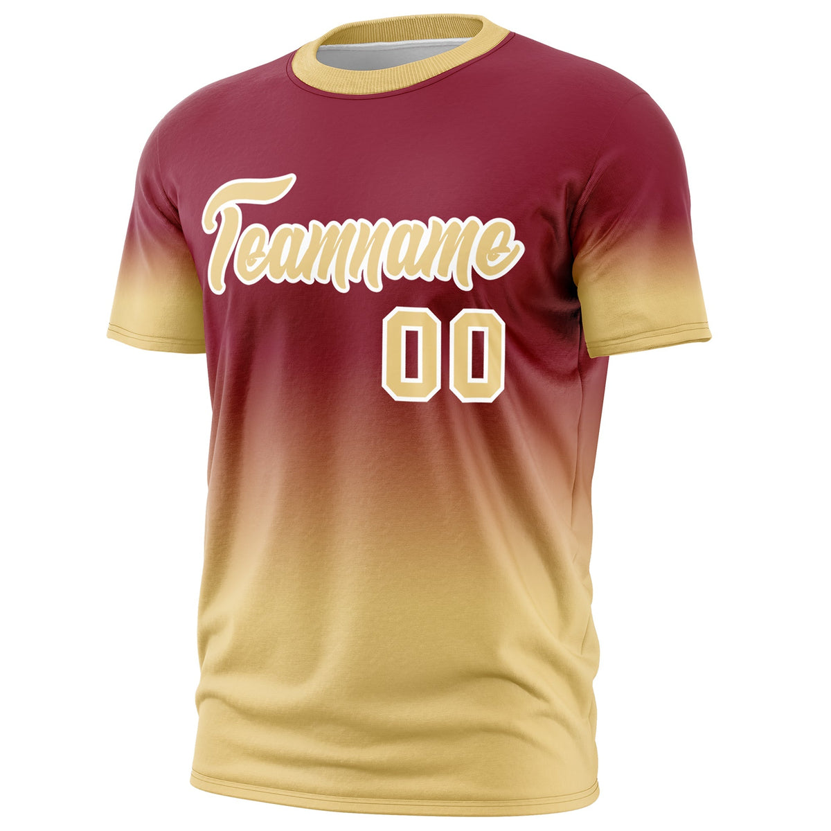 Custom Crimson Khaki White Gradient Fashion Quick Dry T-shirt| KXKSHOP
