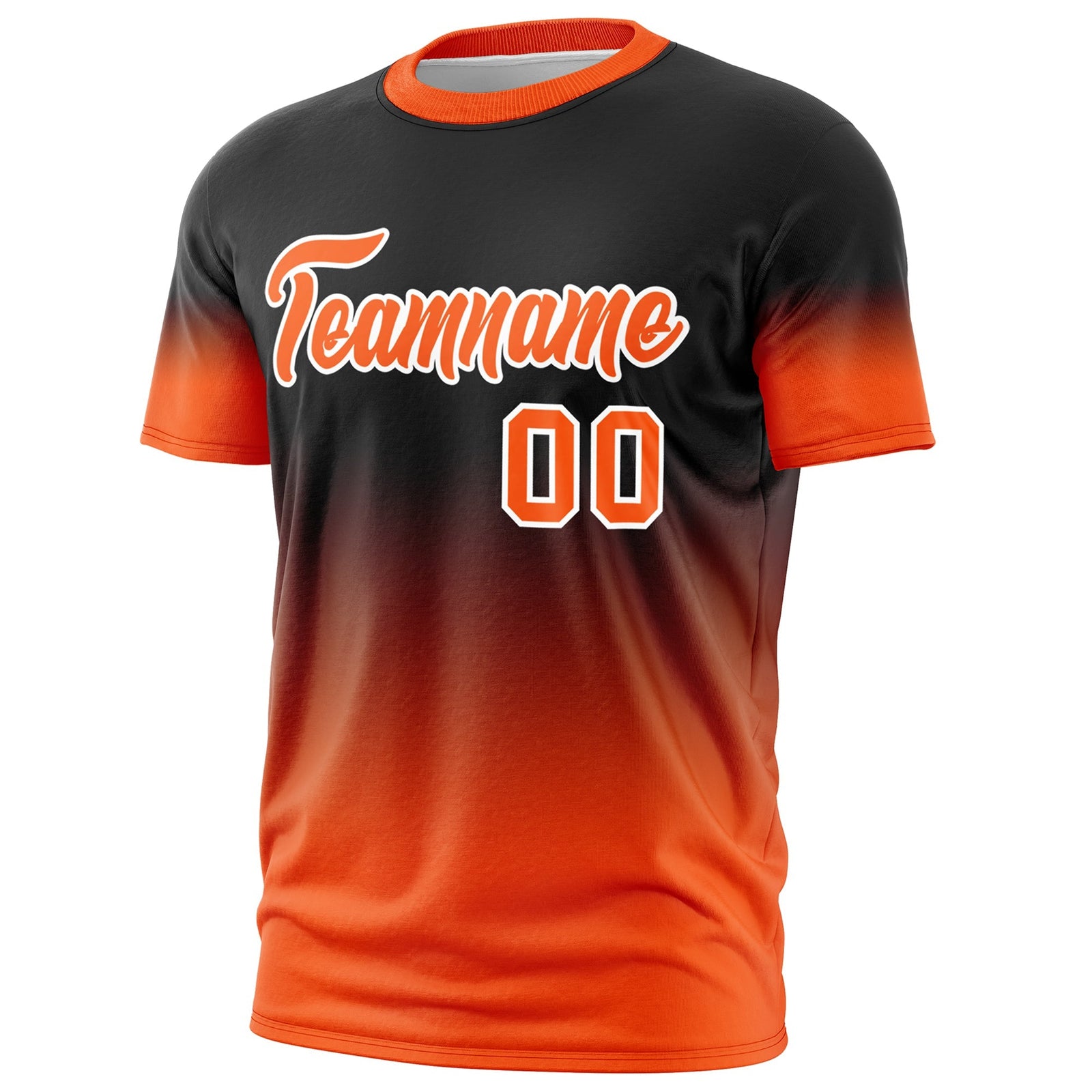Custom Black Orange White Gradient Fashion Lightweight T-shirt| KXKSHOP