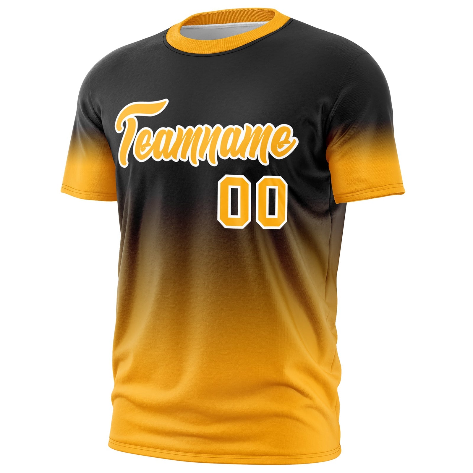Custom Black Yellow White Gradient Fashion Quick Dry T-shirt| KXKSHOP