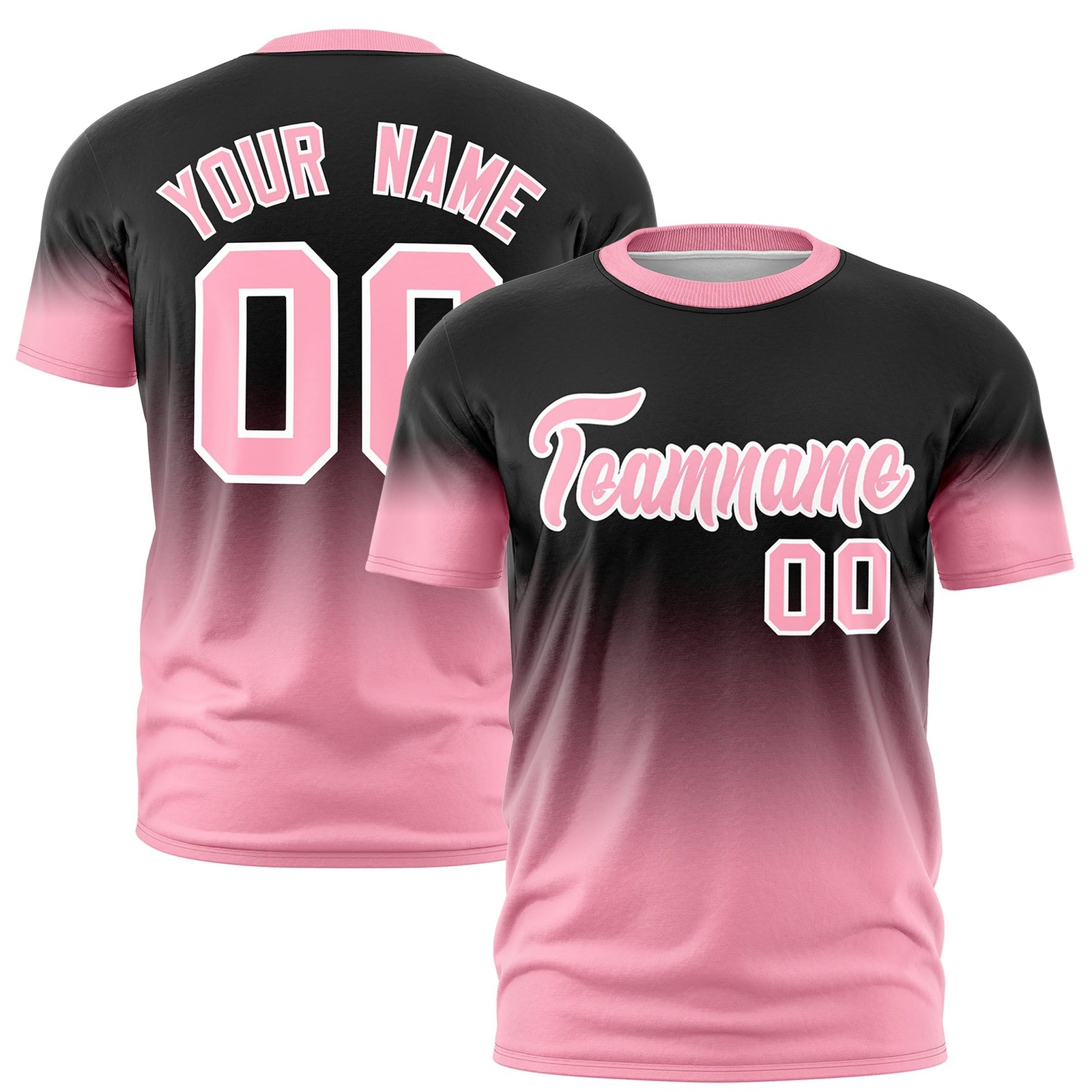 Custom Black Light Pink White Gradient Fashion Quick Dry T-shirt| KXKSHOP