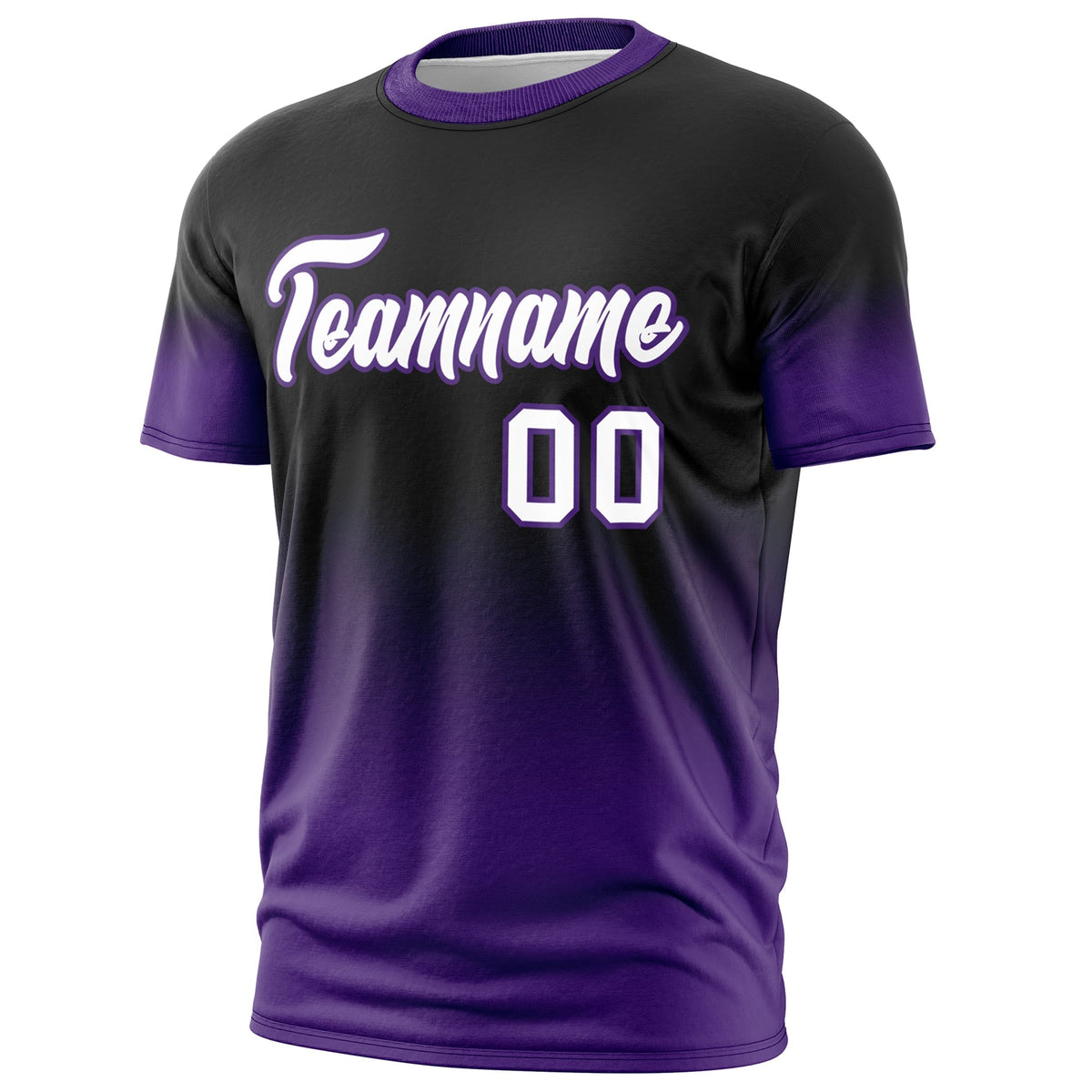 Custom Black White Purple Gradient Fashion Quick Dry T-shirt| KXKSHOP