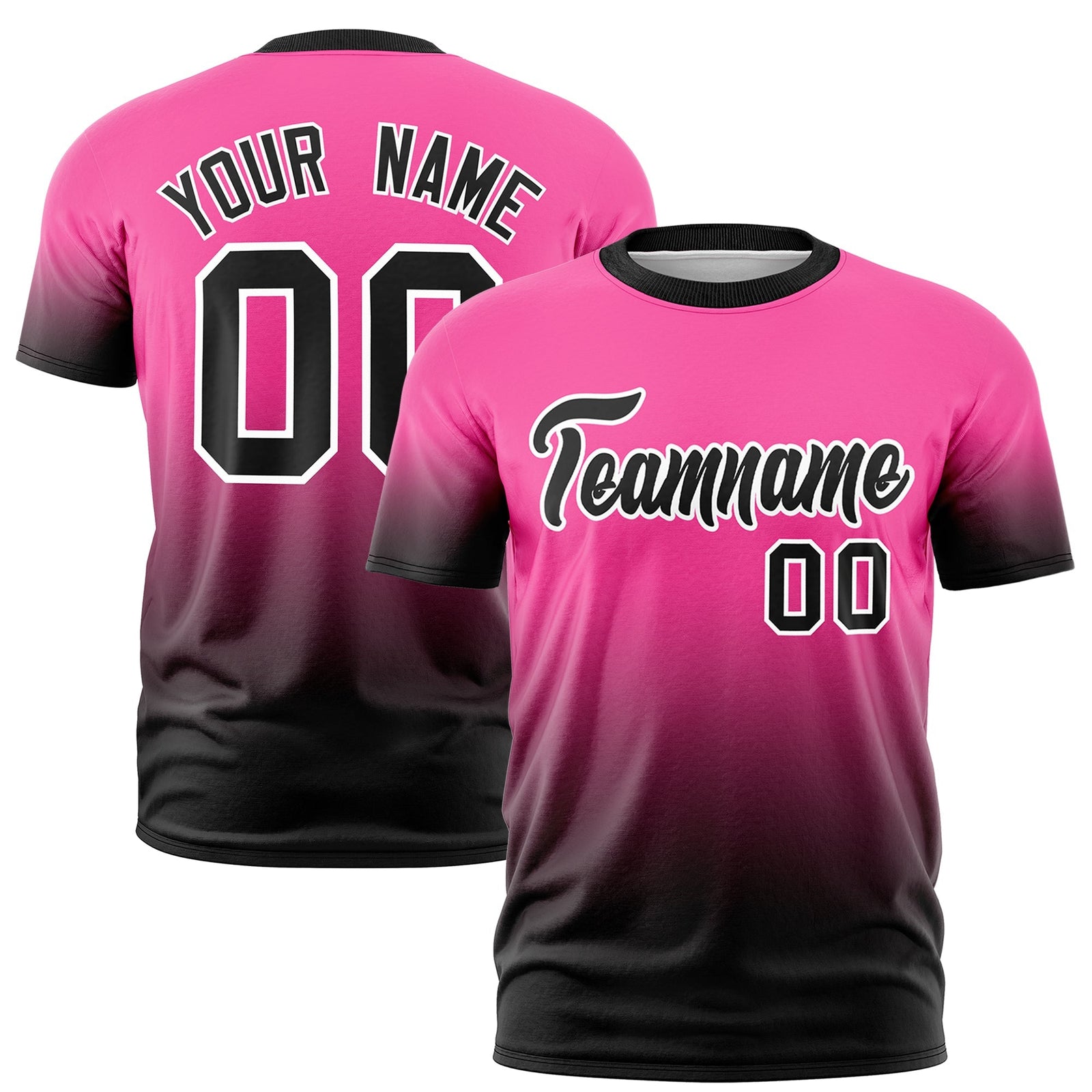Custom Pink Black White Gradient Fashion Lightweight T-shirt| KXKSHOP