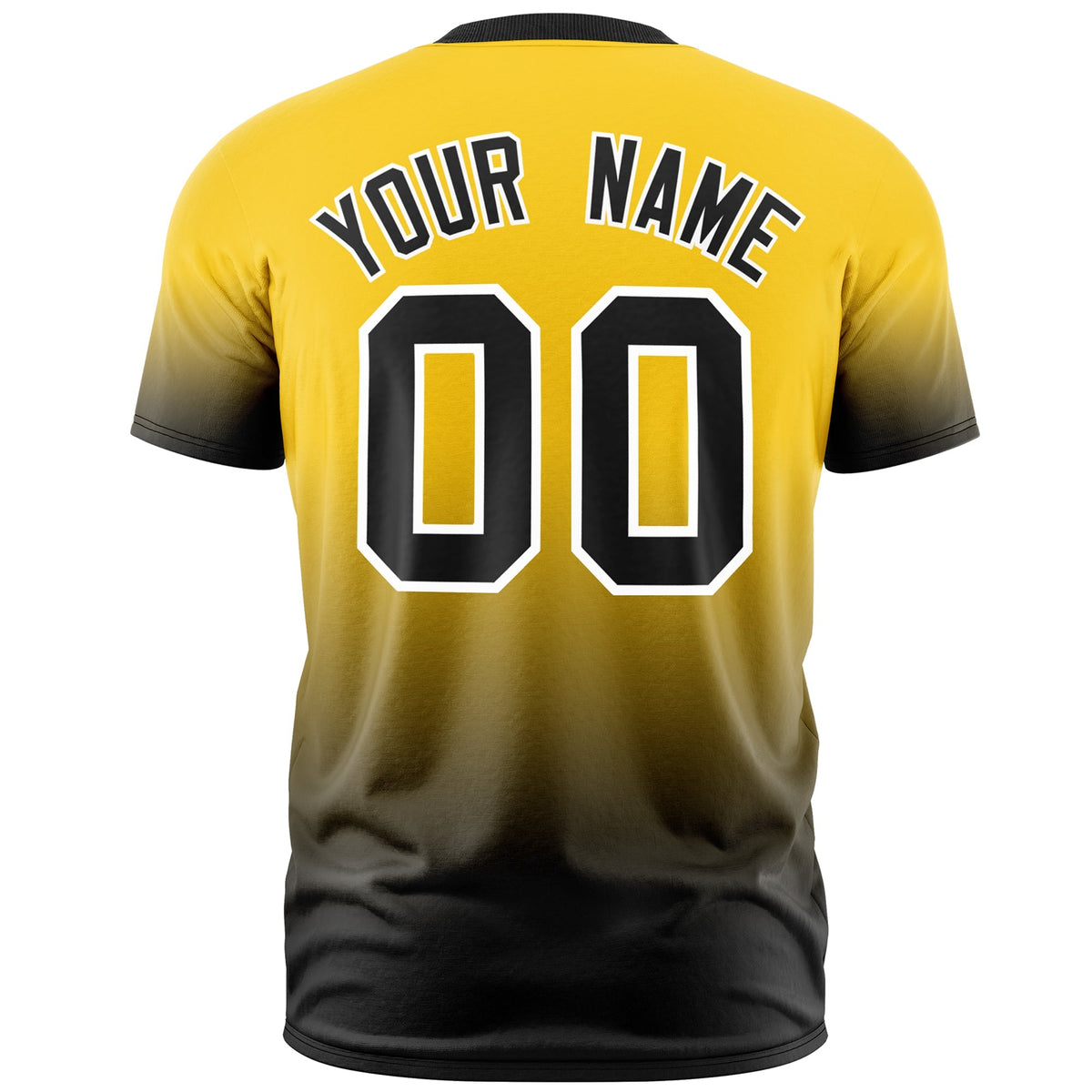 Custom Gold Black White Gradient Fashion Quick Dry T-shirt| KXKSHOP