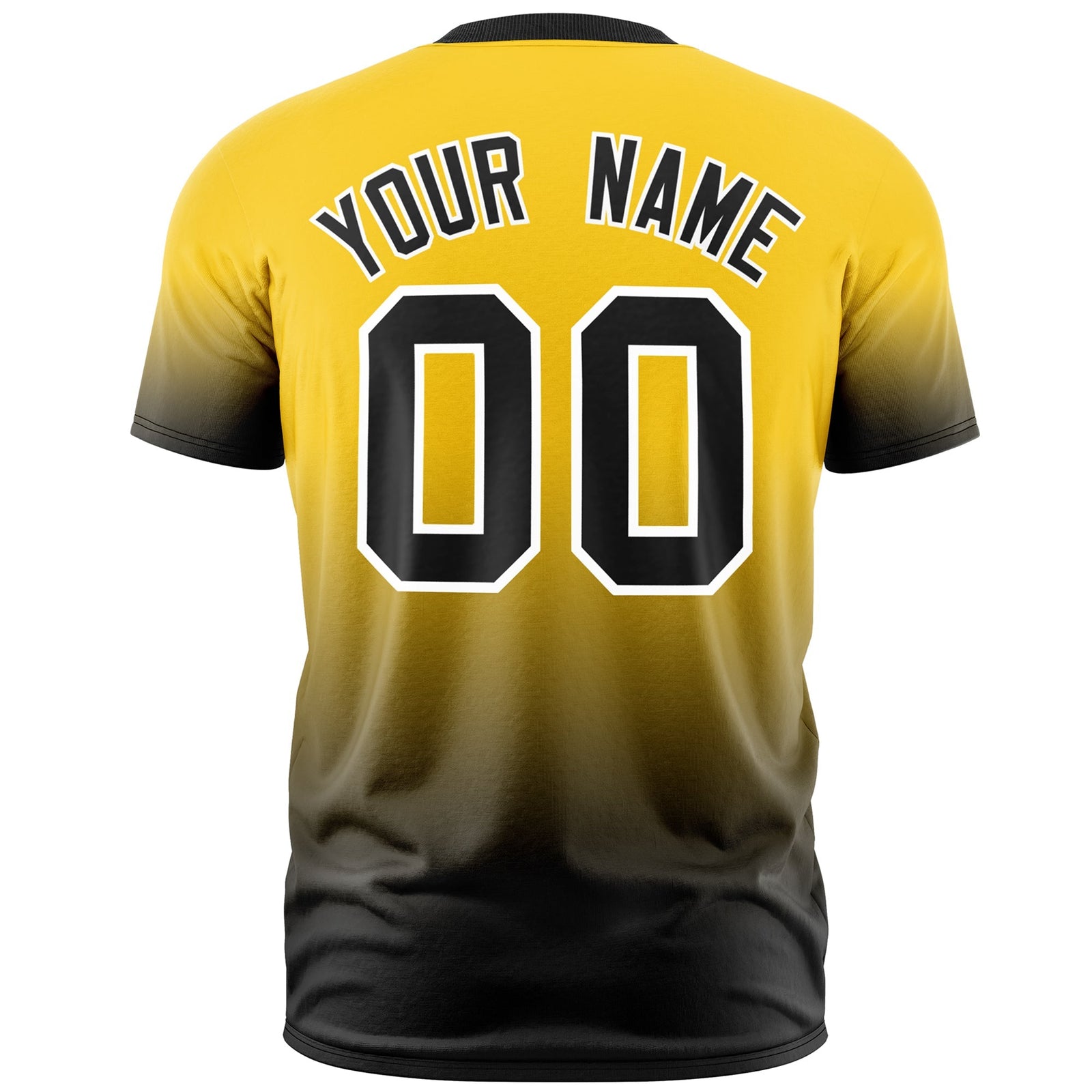 Custom Gold Black White Gradient Fashion Quick Dry T-shirt| KXKSHOP