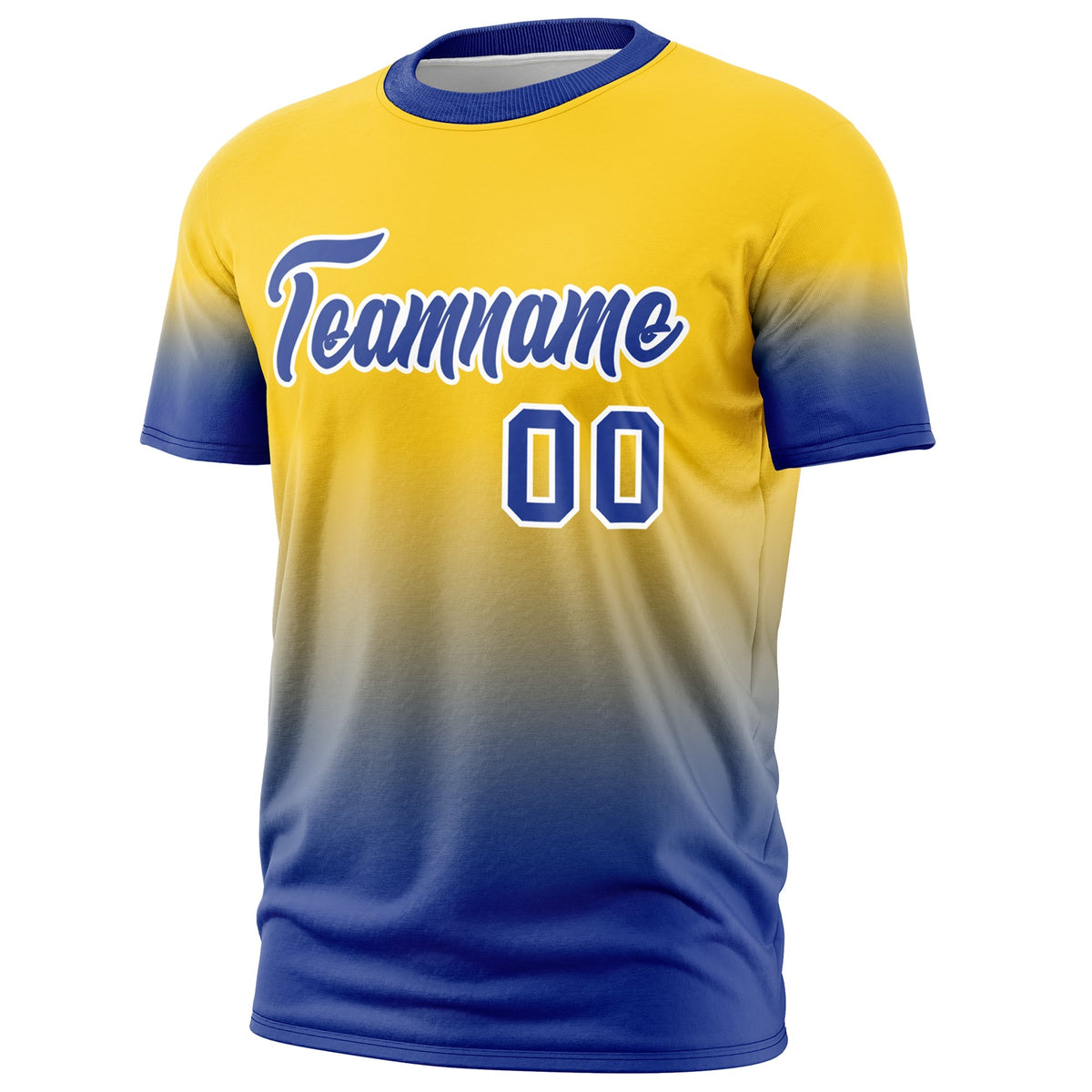 Custom Gold Royal Blue White Gradient Fashion Quick Dry T-shirt| KXKSHOP