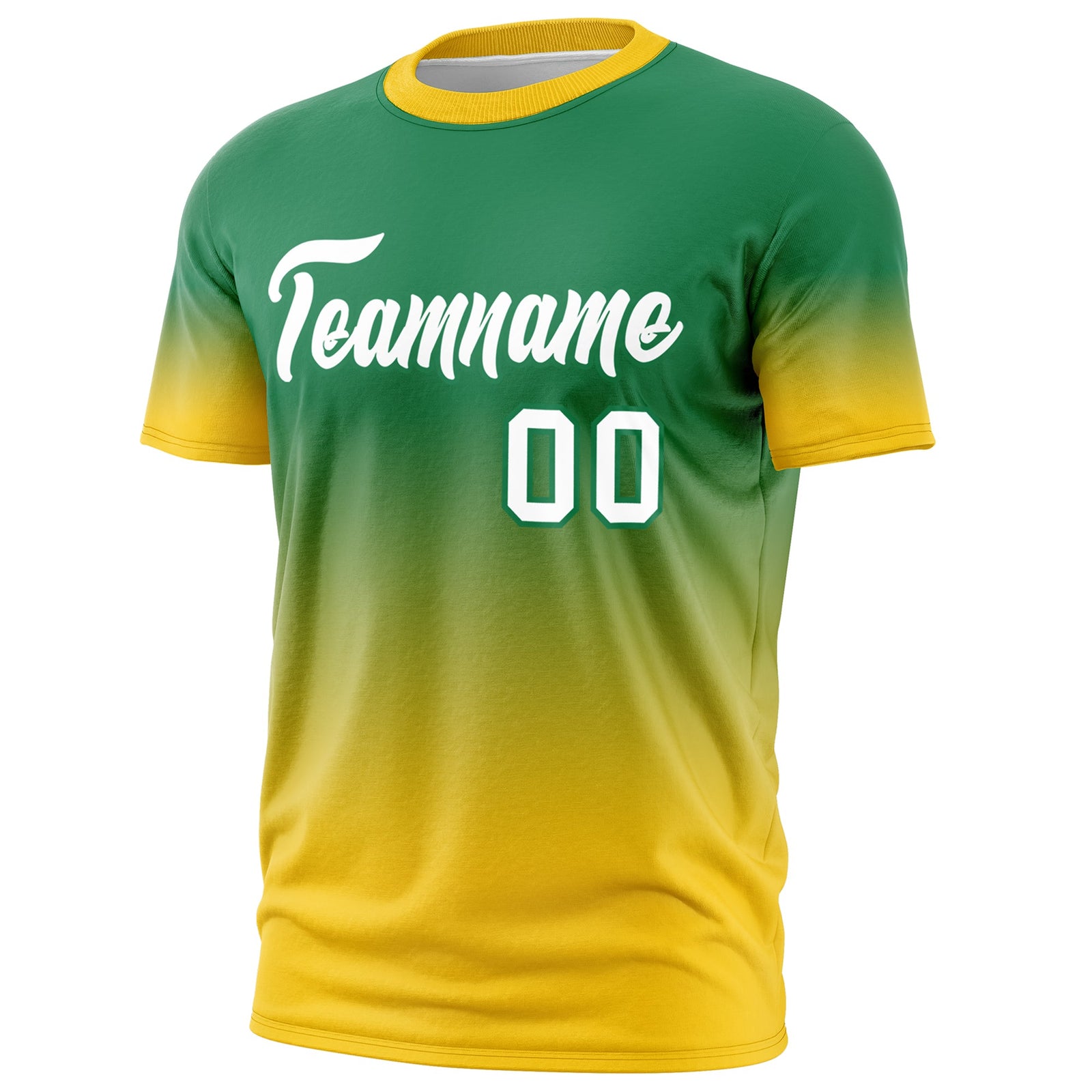 Custom Kelly Green White Gradient Fashion Quick Dry T-shirt| KXKSHOP