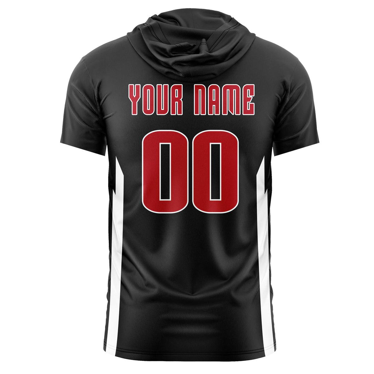 Custom Black Hoodie Short Sleeves Quick Dry Lightweight