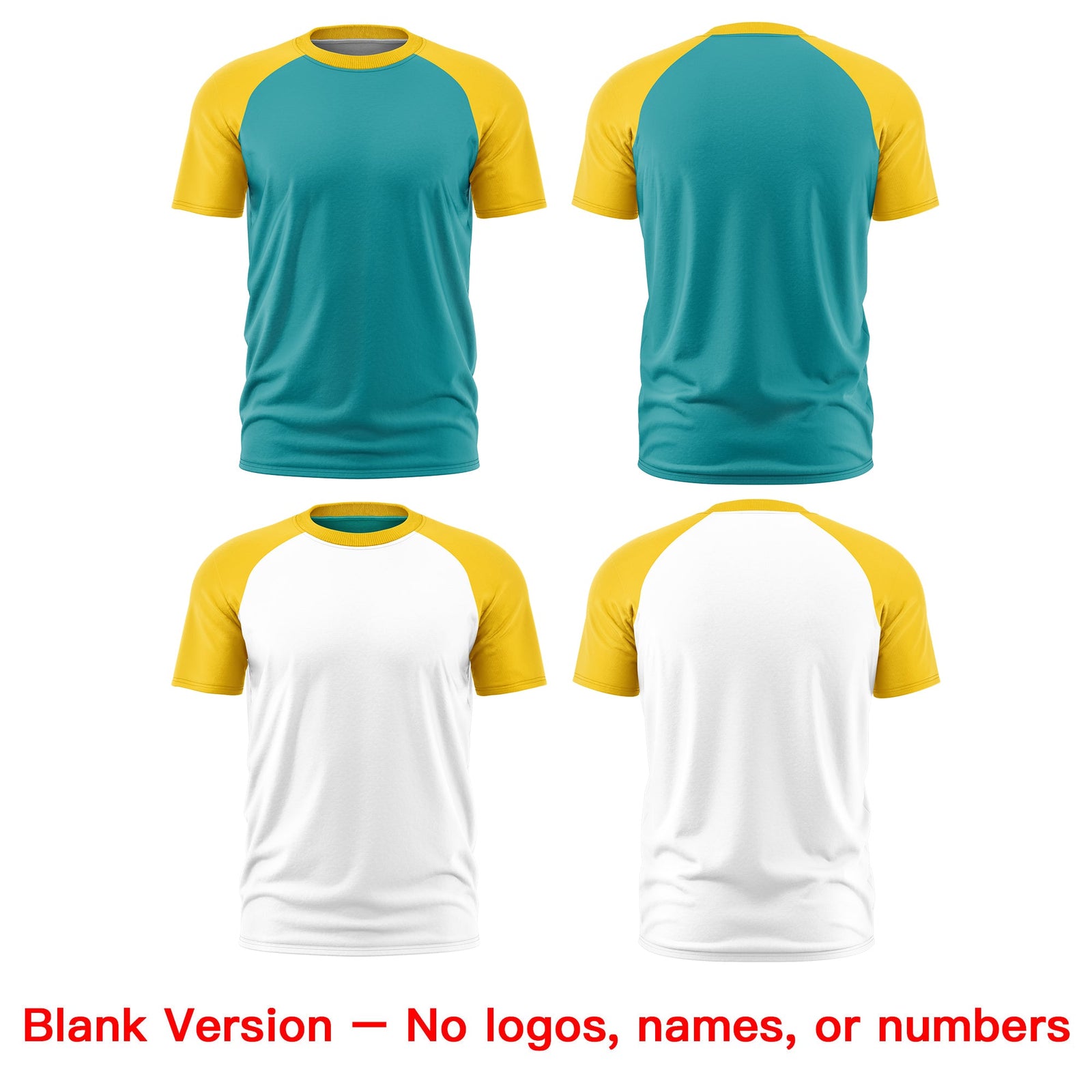 Custom Aqua Gold White Reversible Raglan Sleeves Moisture-Wicking T-shirt| KXKSHOP