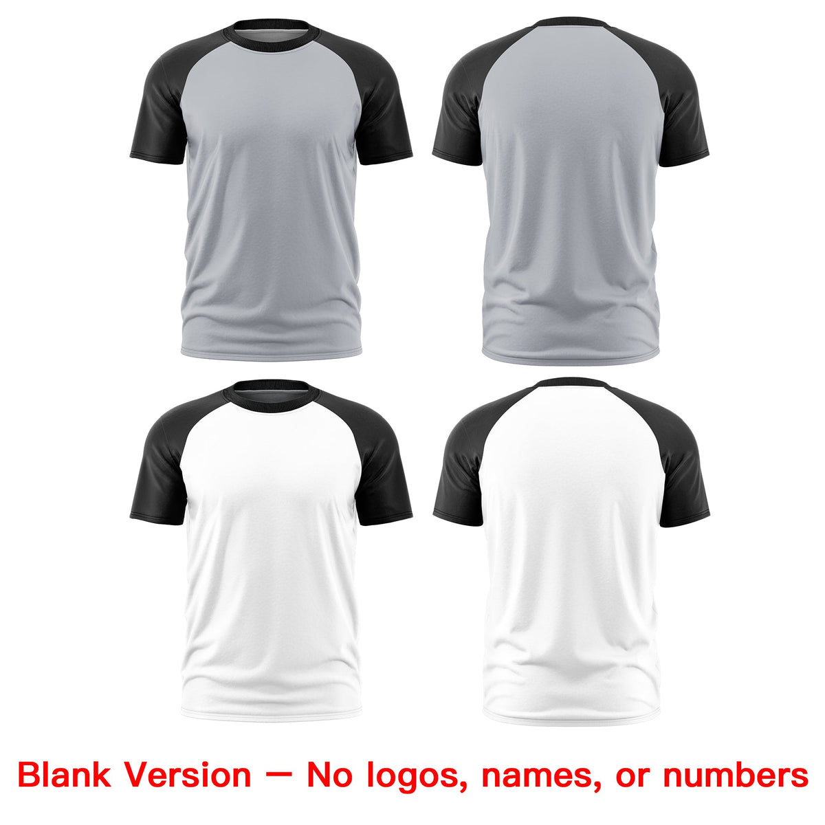 Custom Silver Black White Reversible Raglan Sleeves Quick Dry T-shirt| KXKSHOP