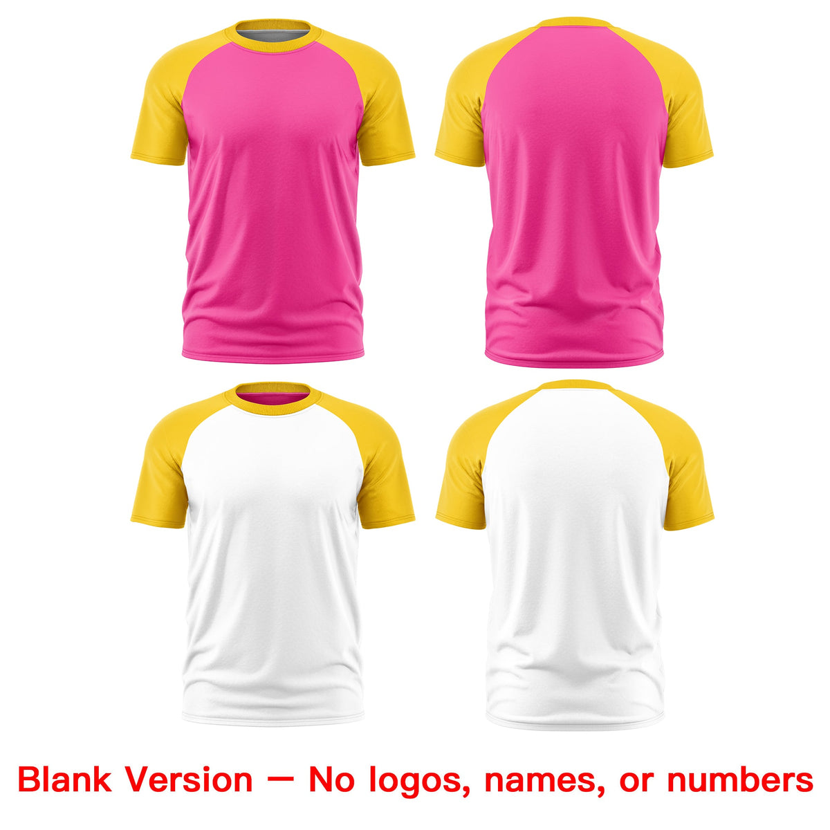 Custom Pink Gold White Reversible Raglan Sleeves Quick Dry T-shirt| KXKSHOP