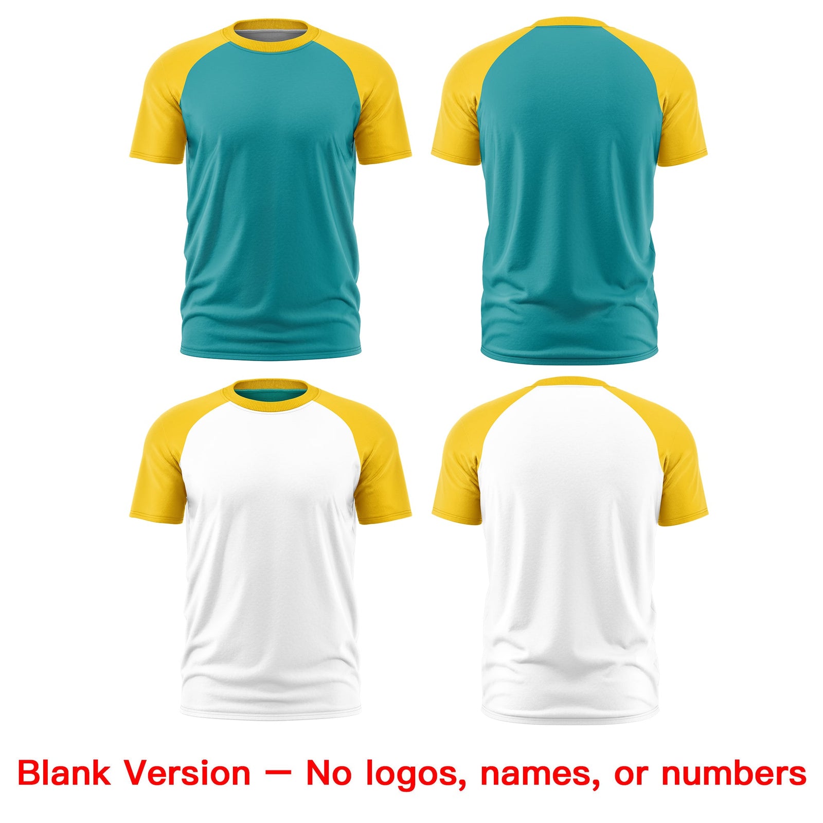 Custom Aqua Gold White Reversible Raglan Sleeves Moisture-Wicking T-shirt| KXKSHOP