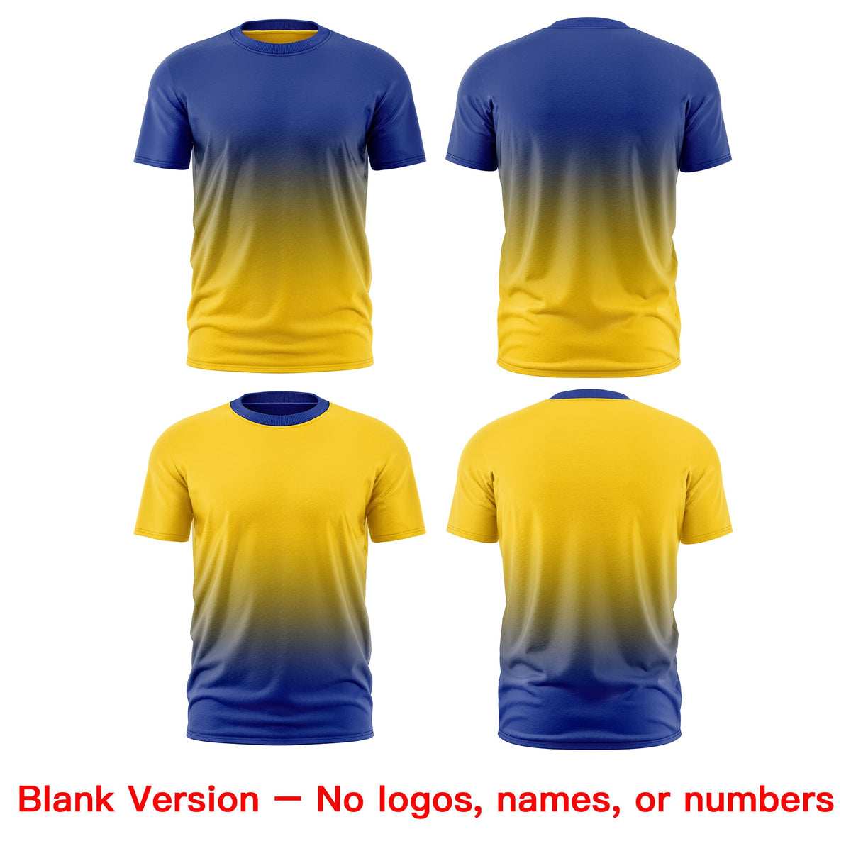 Custom Gold Royal Blue Gradient Fashion Reversible Quick Dry T-shirt| KXKSHOP