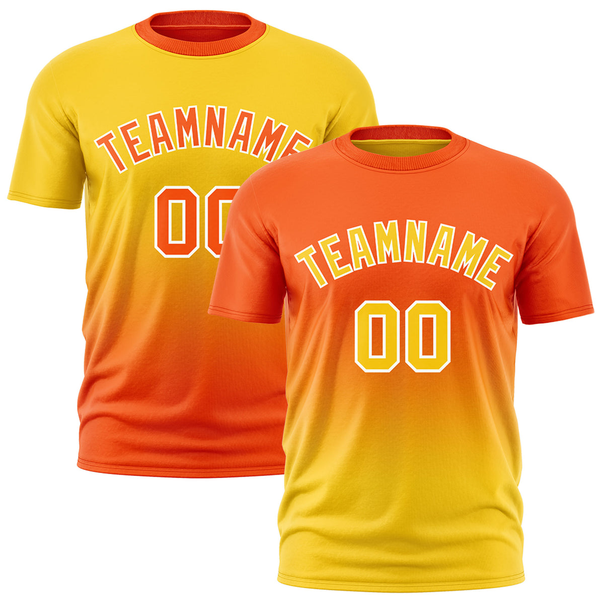 Custom Orange Gold Gradient Fashion Reversible Lightweight T-shirt| KXKSHOP
