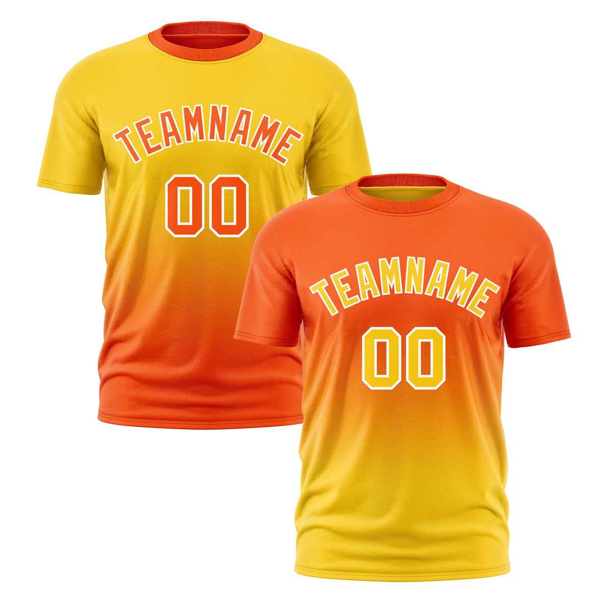 Custom Orange Gold Gradient Fashion Reversible Lightweight T-shirt| KXKSHOP