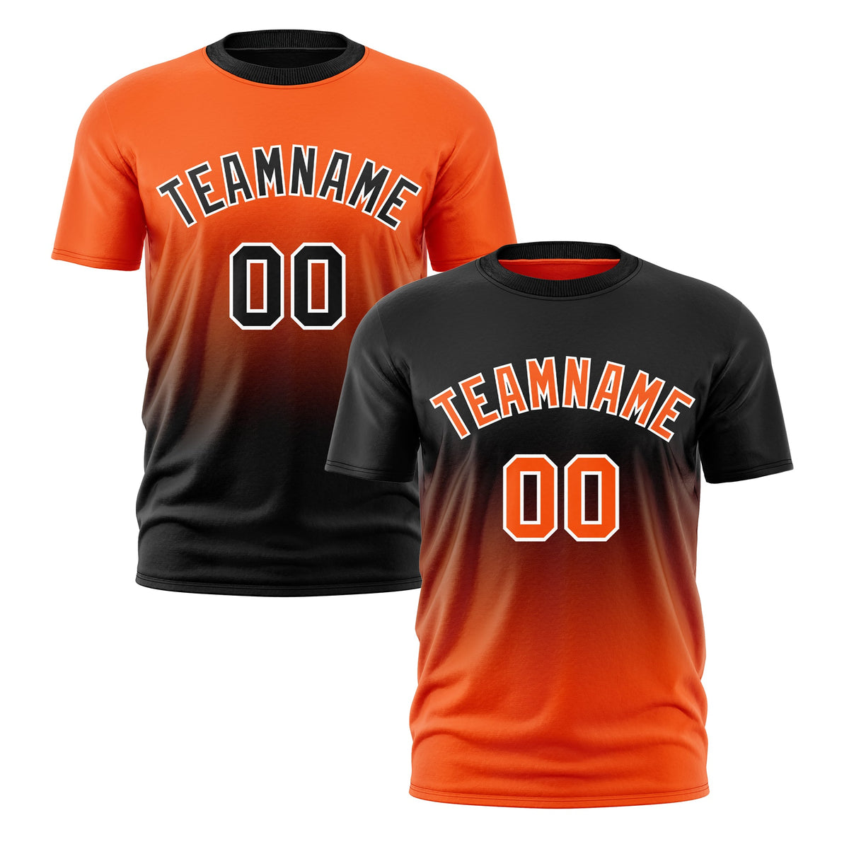 Custom Orange Black Gradient Fashion Reversible Quick Dry T-shirt| KXKSHOP