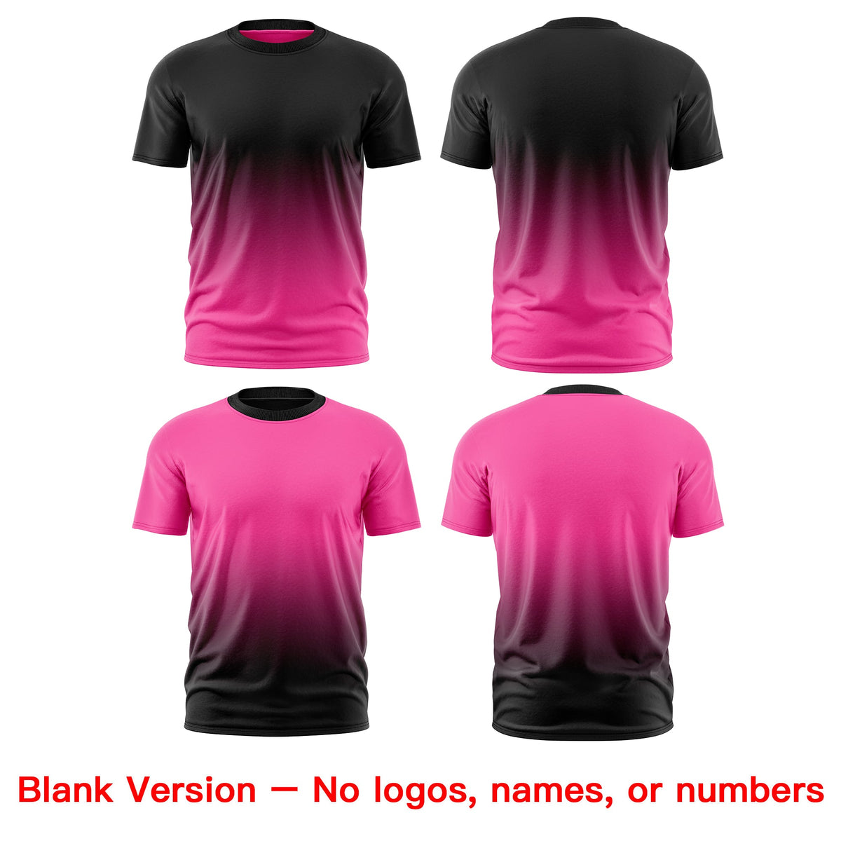 Custom Pink Black Gradient Fashion Reversible Quick Dry T-shirt| KXKSHOP