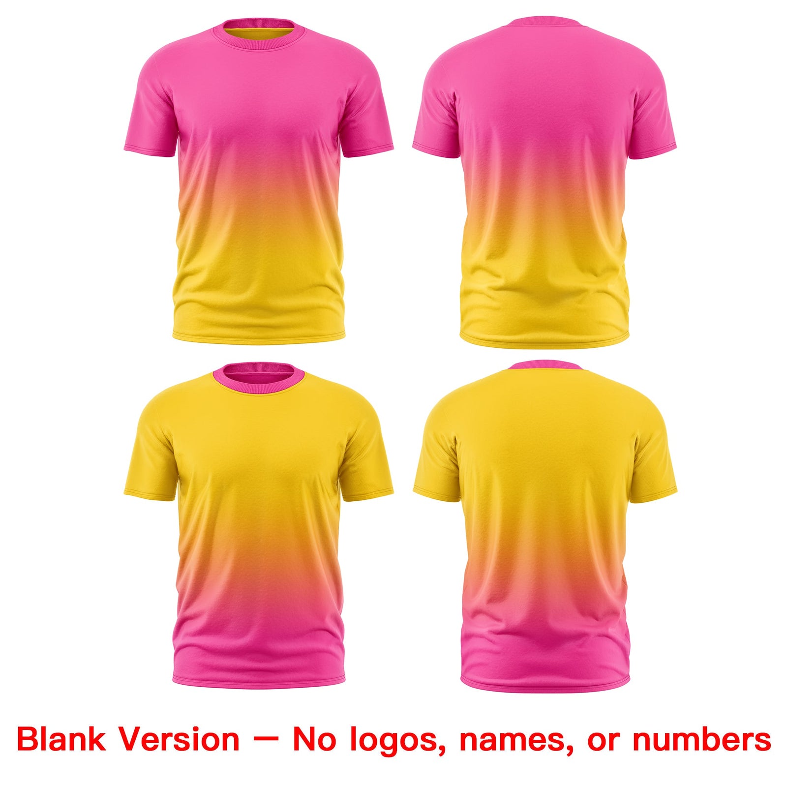 Custom Pink Gold Gradient Fashion Reversible Quick Dry T-shirt| KXKSHOP
