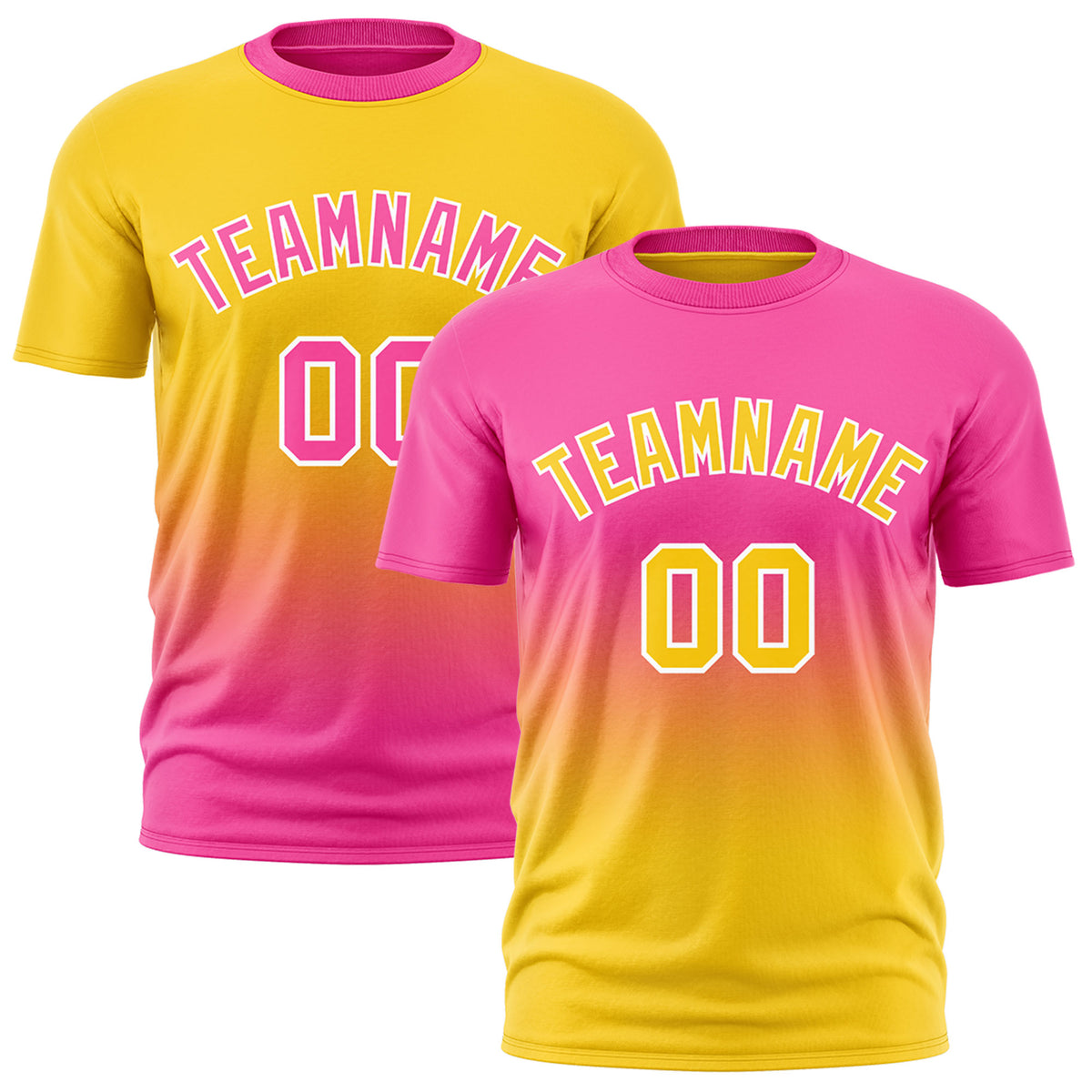 Custom Pink Gold Gradient Fashion Reversible Quick Dry T-shirt| KXKSHOP