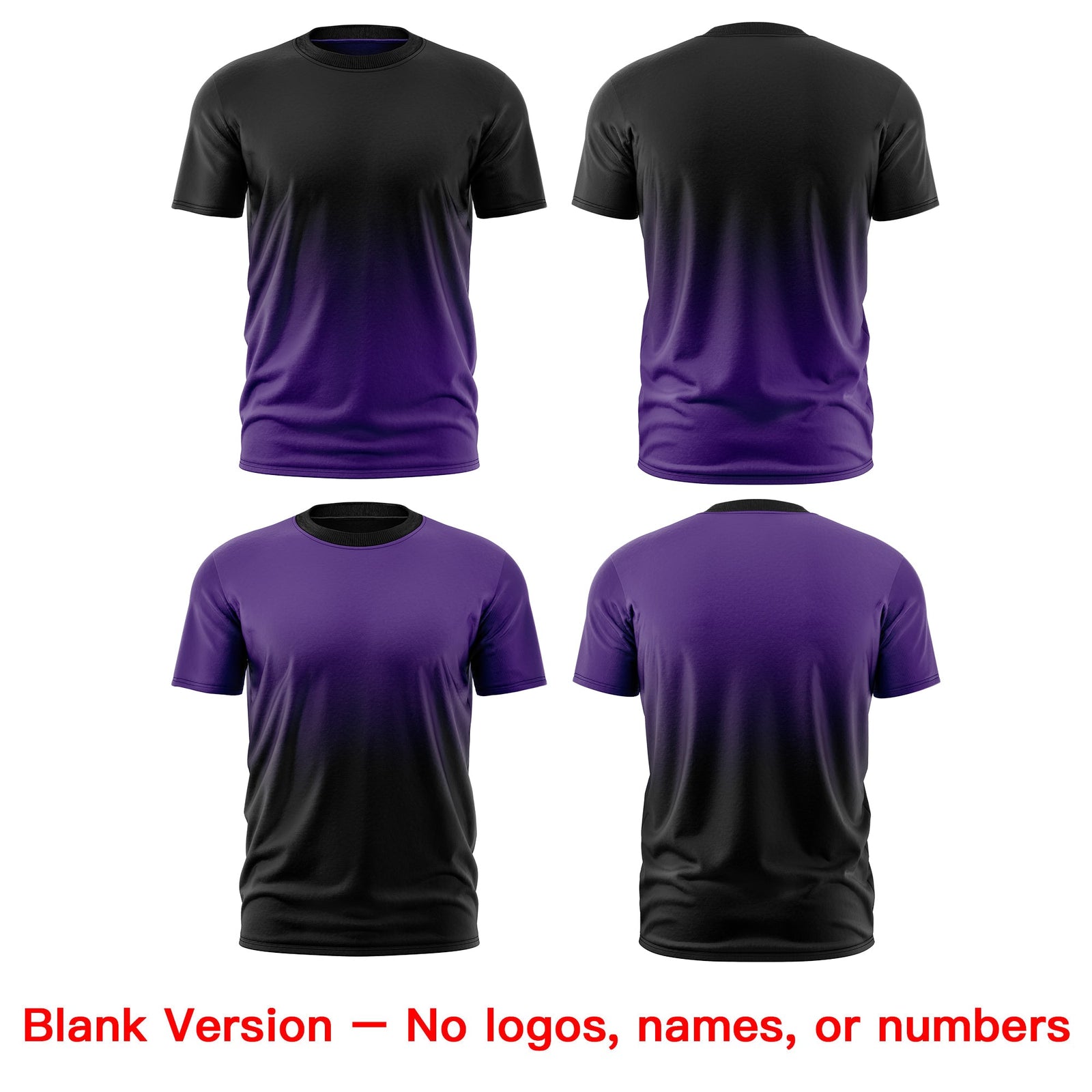 Custom Black Purple Purple Gradient Fashion Reversible Lightweight T-shirt| KXKSHOP